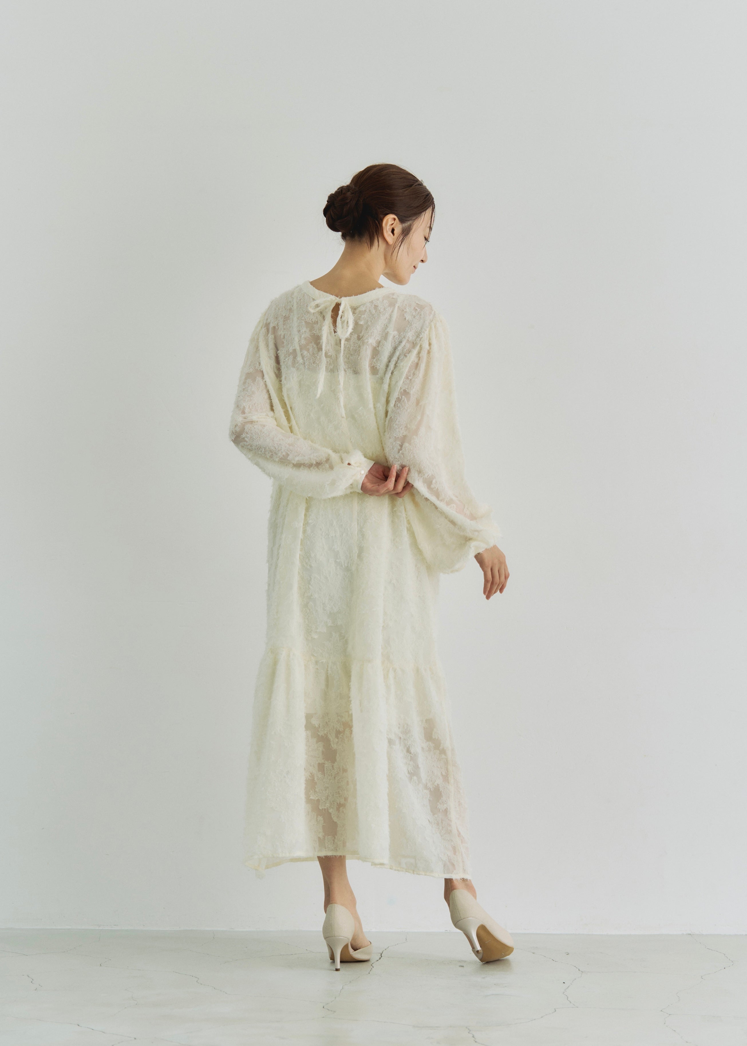 2WAY SHEER JACQUARD DRESS