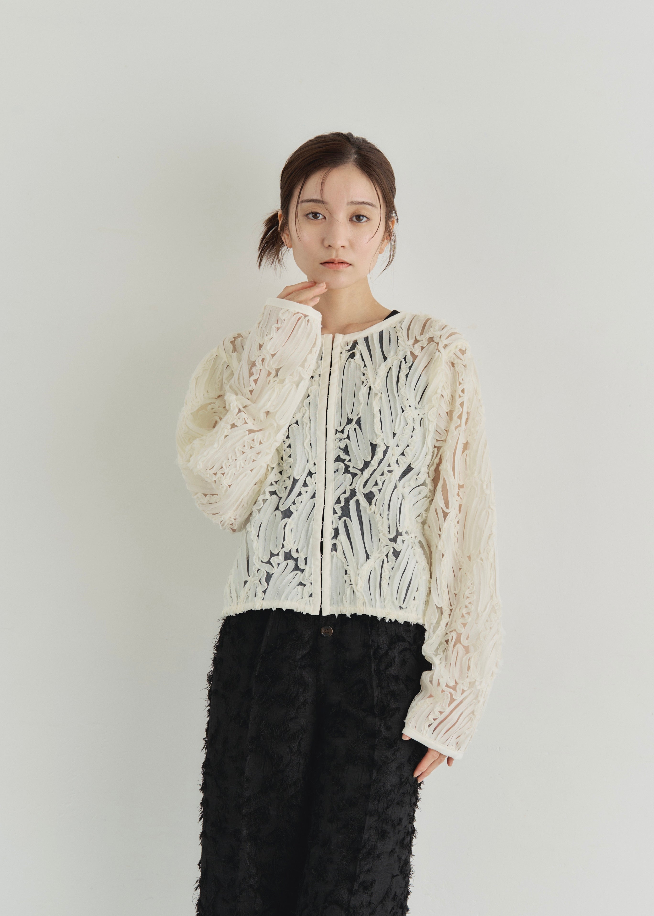 EMBROIDRED TULLE CARDIGAN