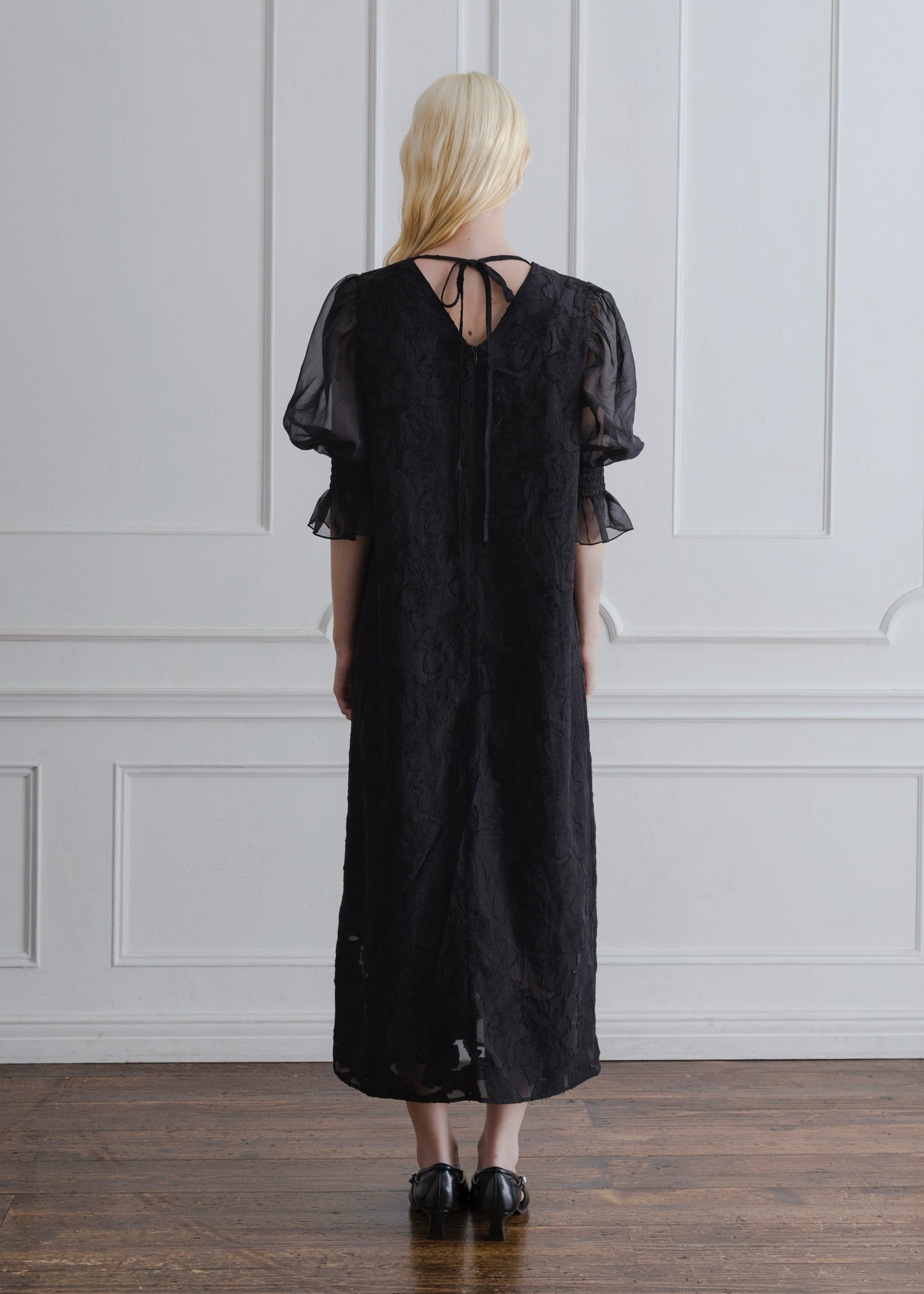 YOURMLE　ORGANDY SLEEVE DRESS ブラウン ORGANDY SLEEVE DRESS