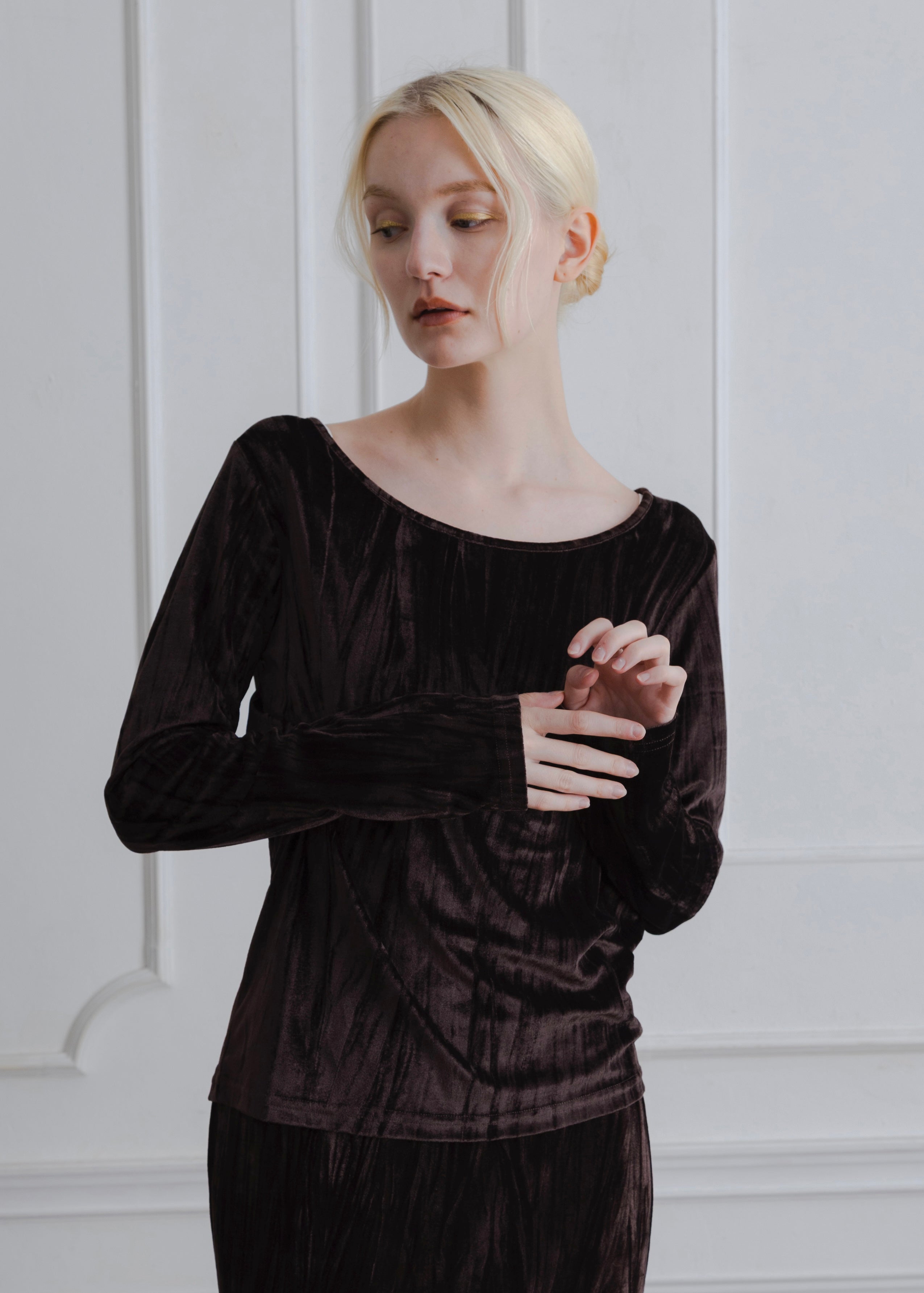 2WAY CRUSH VELOUR TOP