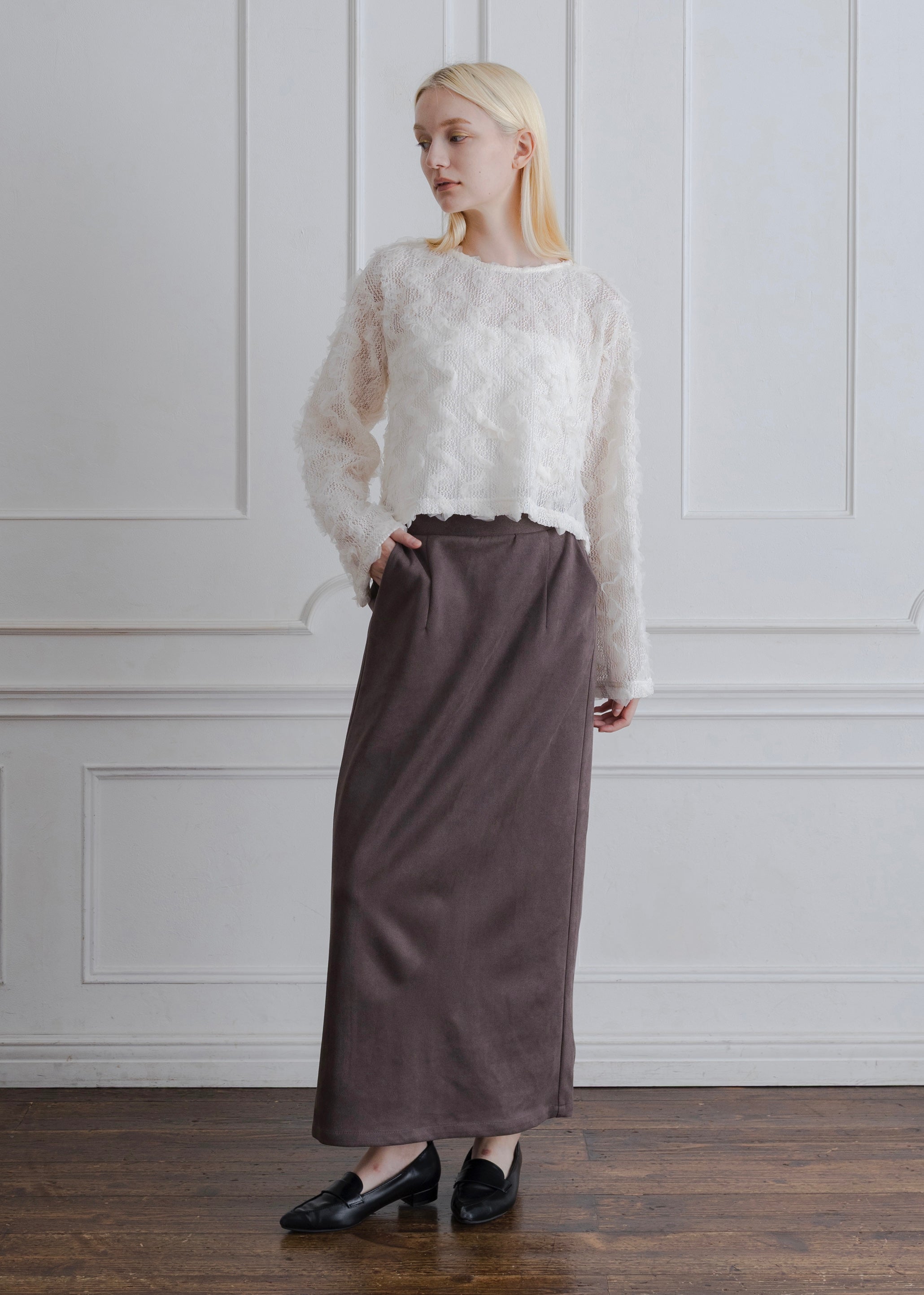 FAUX SUEDE SKIRT