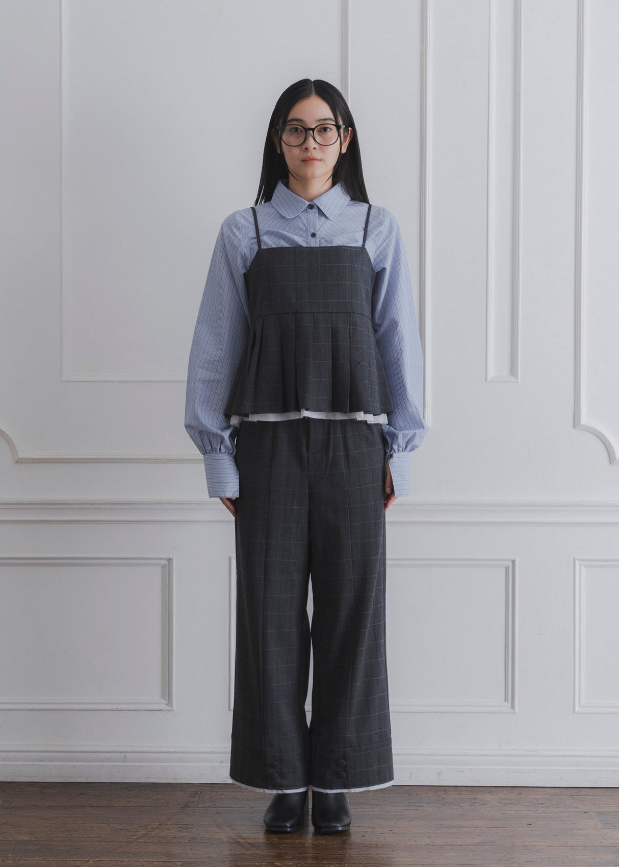 CHECK PLEATS CAMISOLE