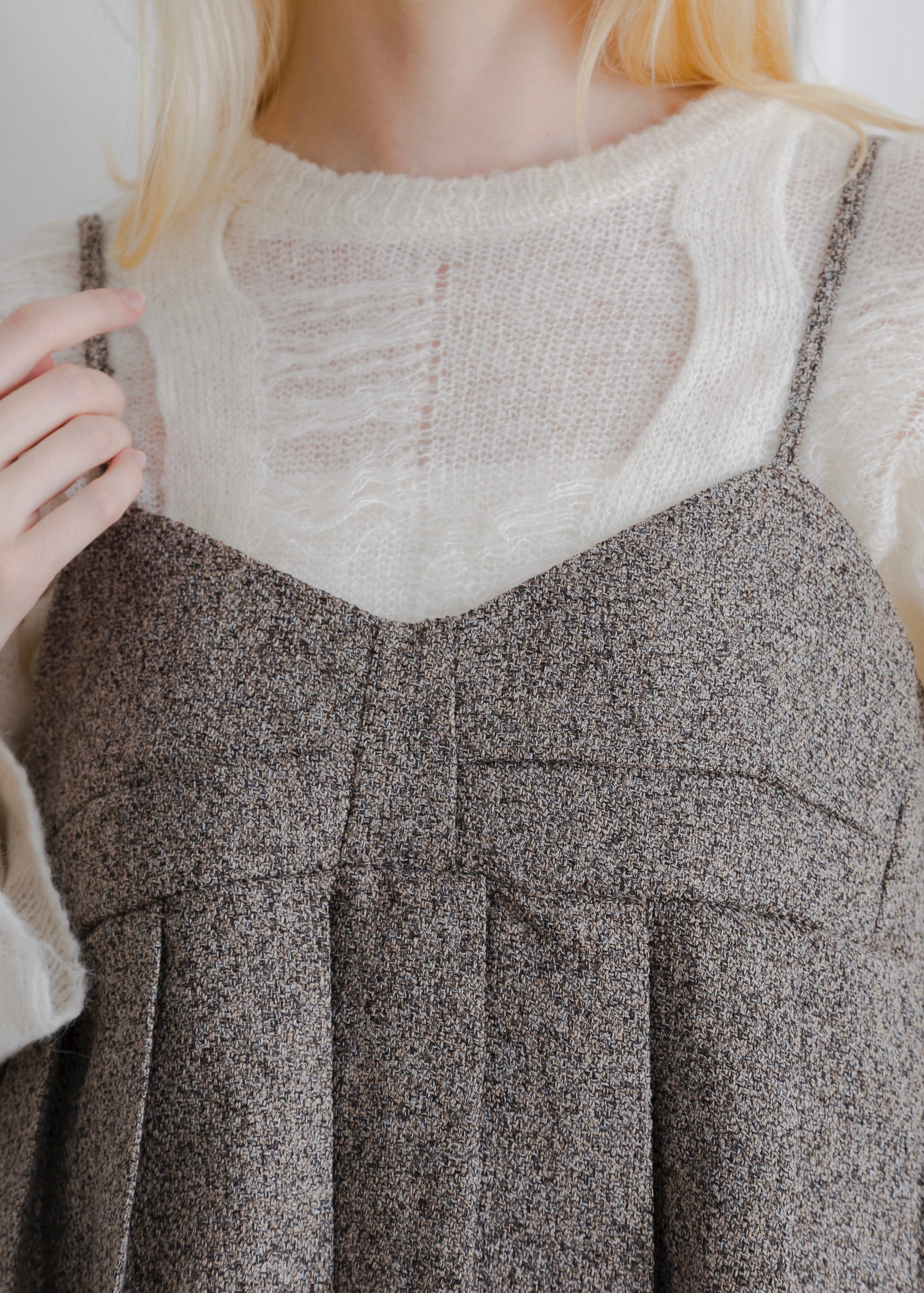 TWEED PLEATS CAMISOLE