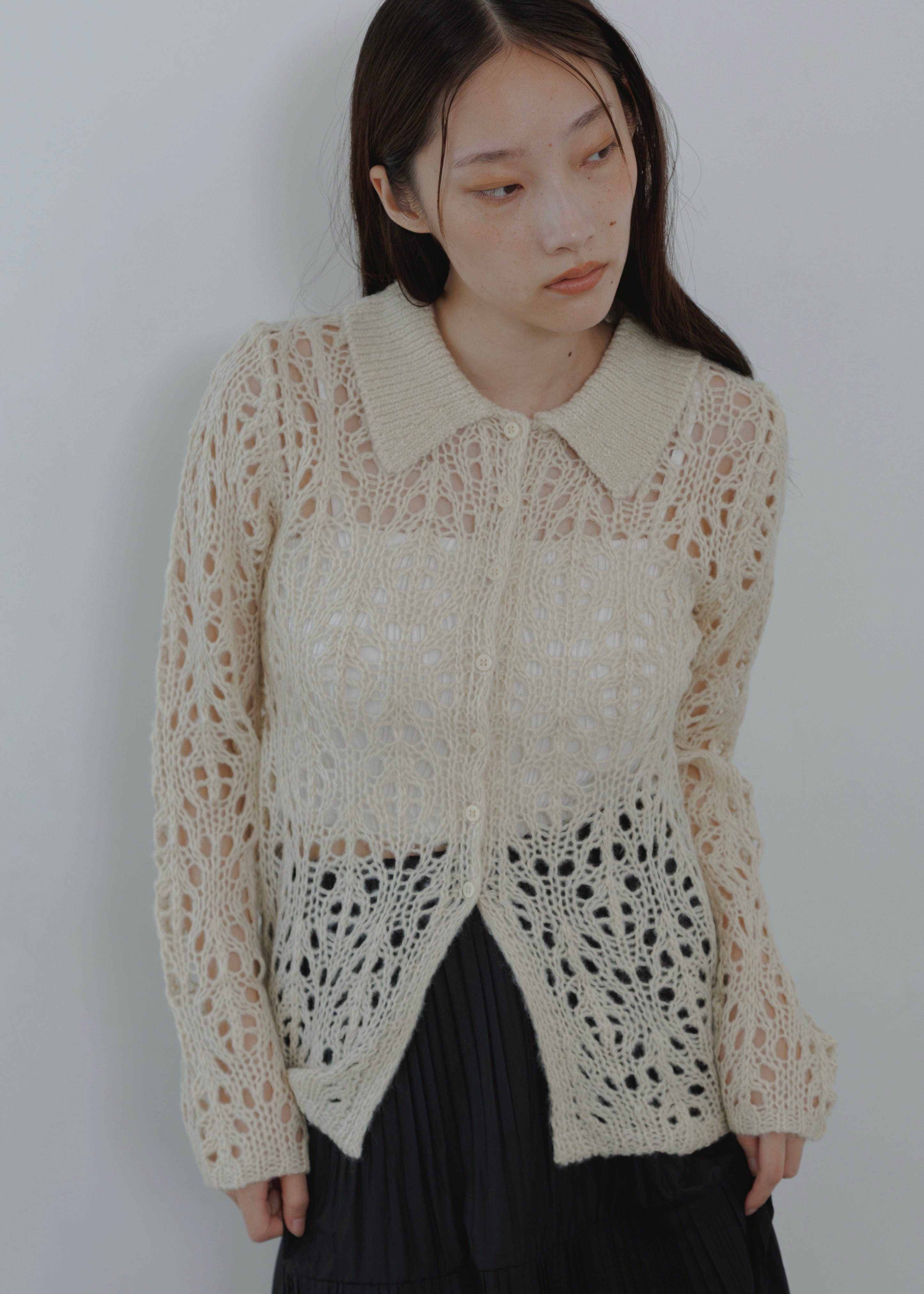 OPENWORK MOHAIR CARDIGAN
