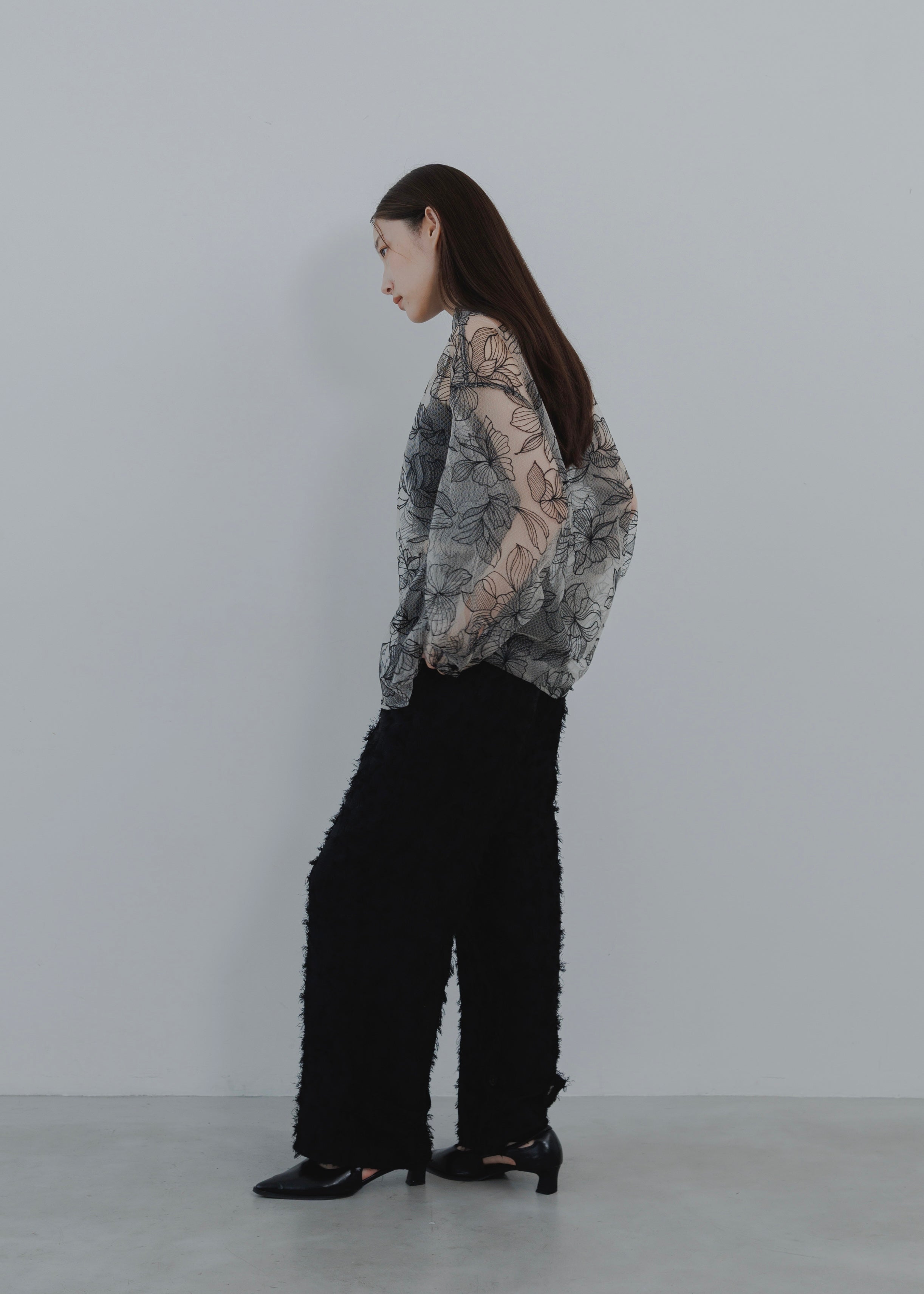 FLOWER TULLE SHIRT
