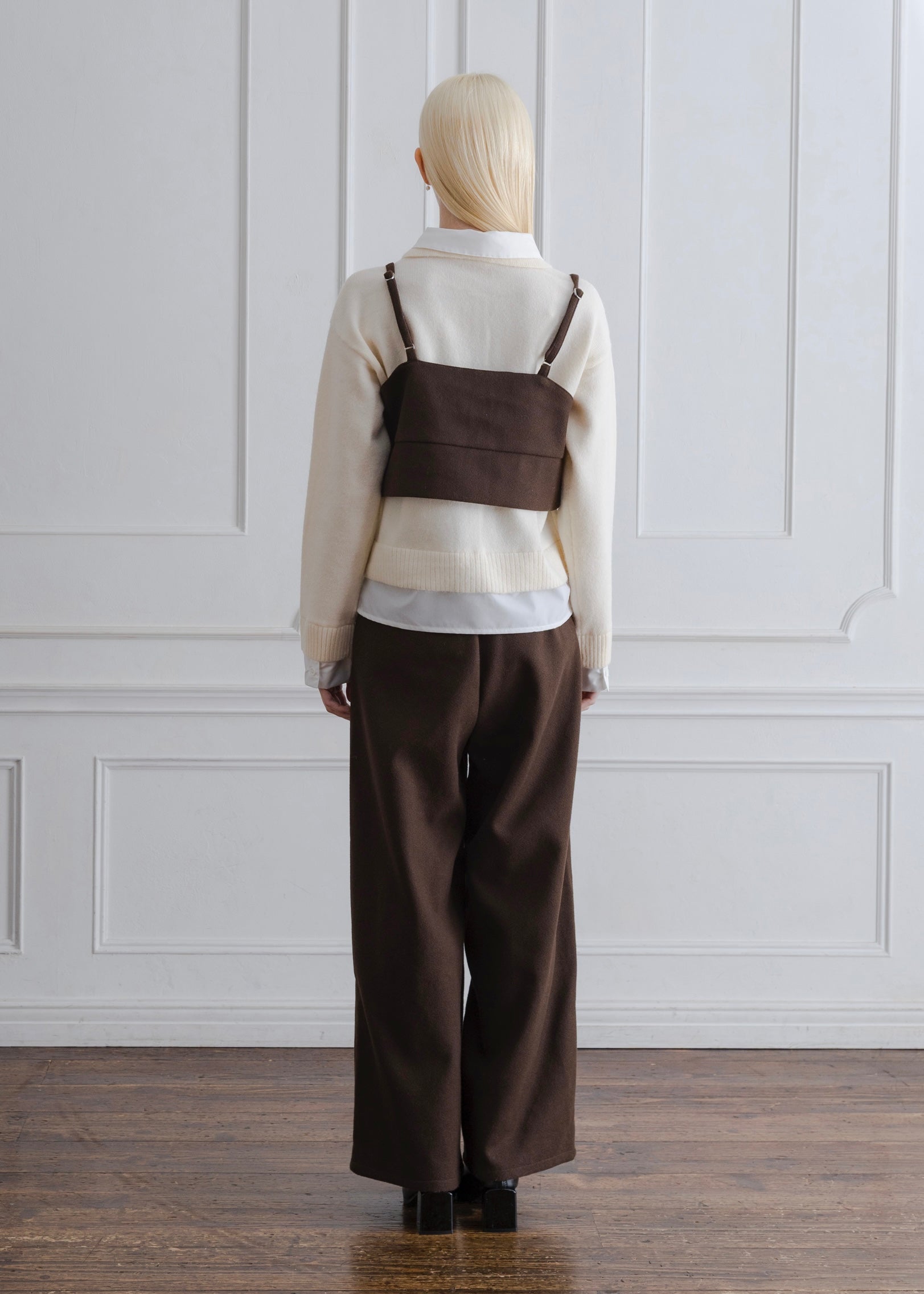 FAUX WOOL BUSTIER