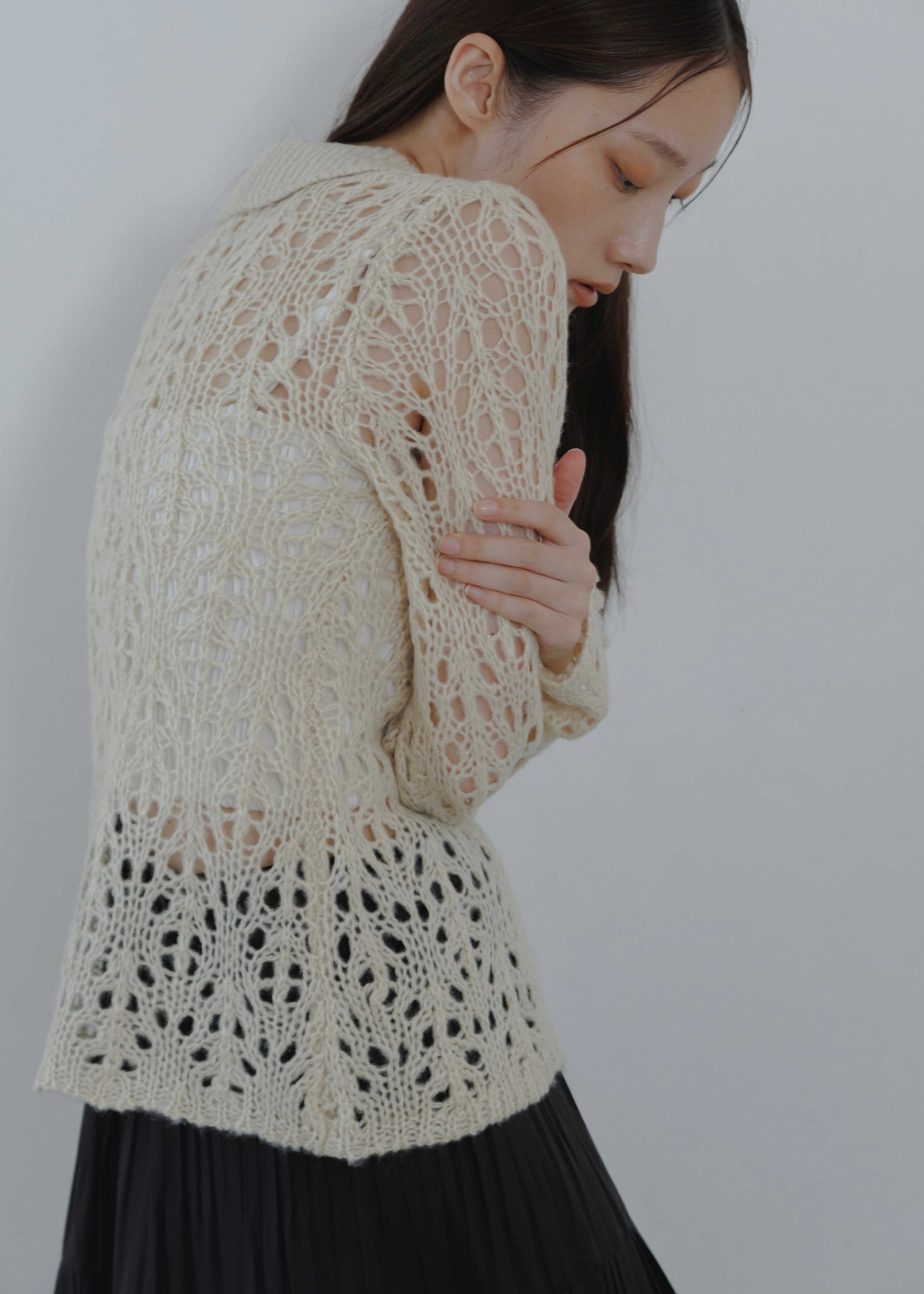 OPENWORK MOHAIR CARDIGAN