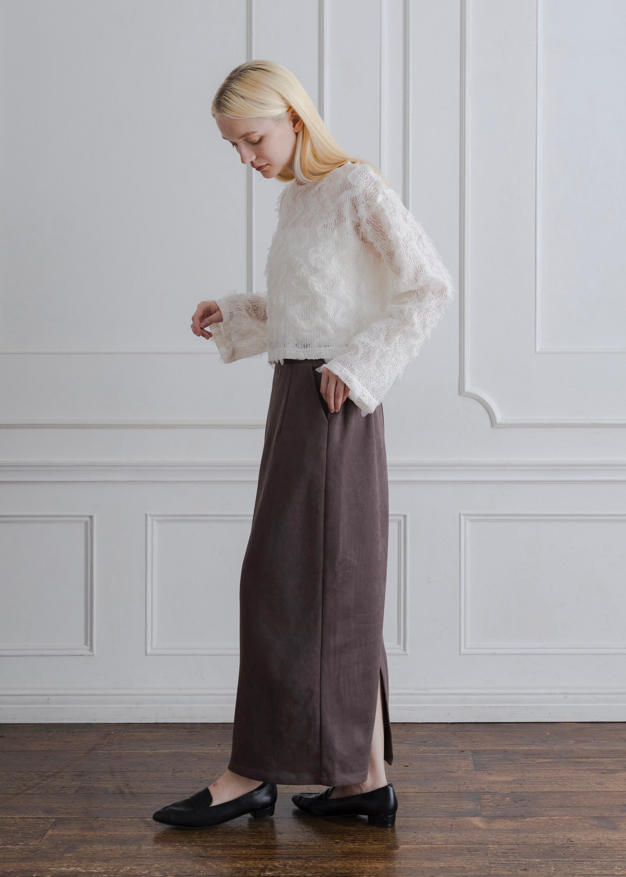 FAUX SUEDE SKIRT