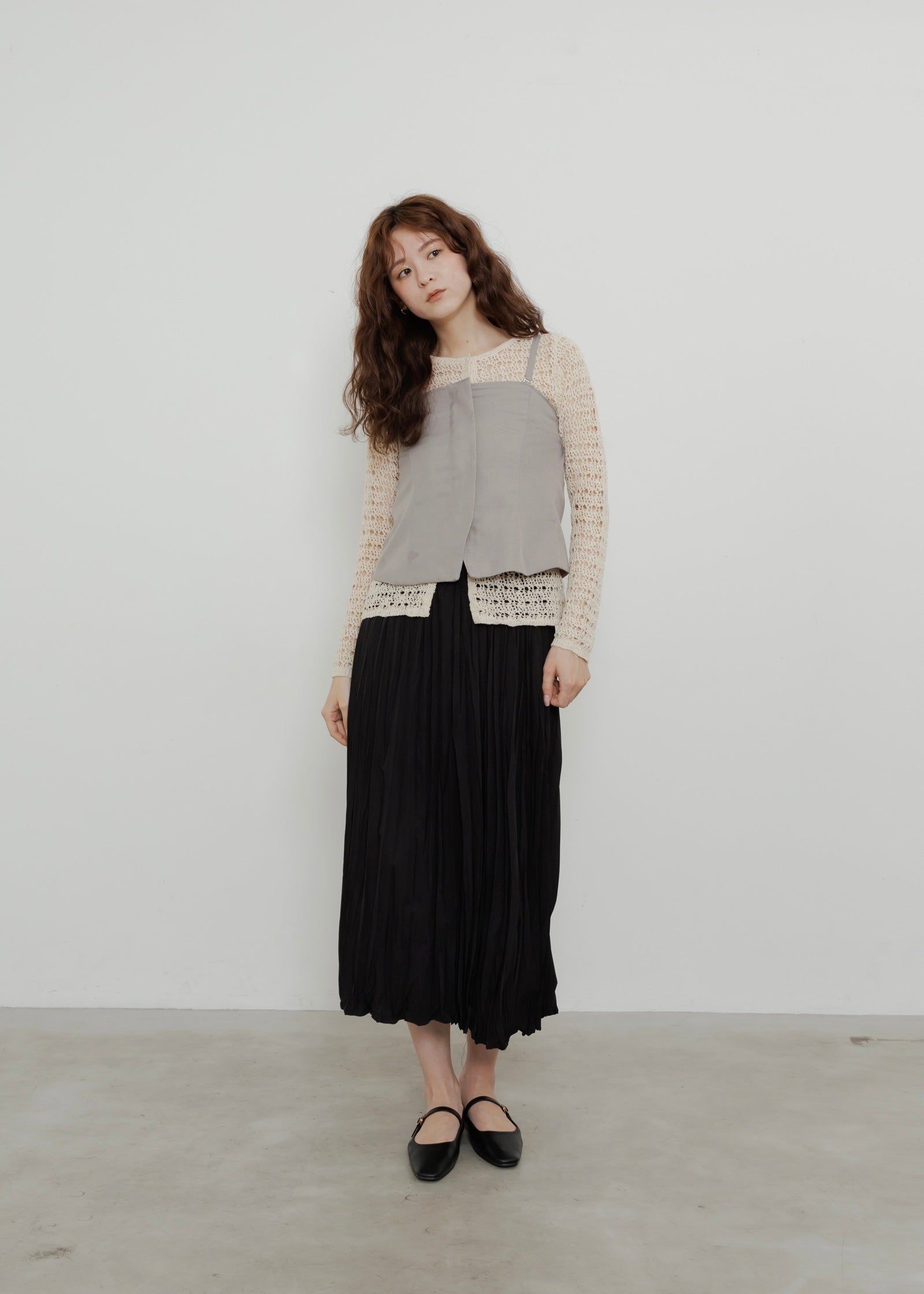 CRUSH PLEATS SKIRT