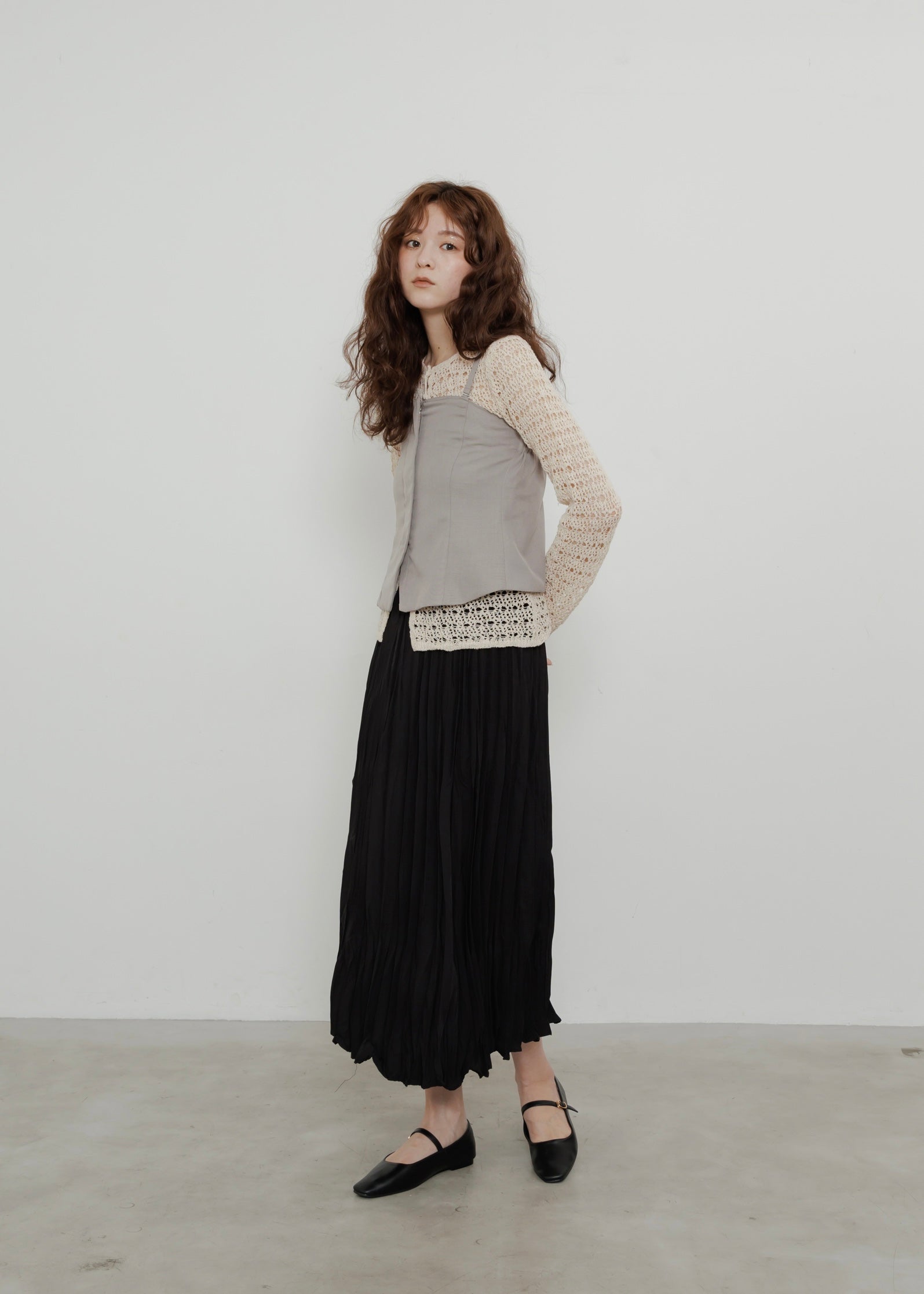 CRUSH PLEATS SKIRT