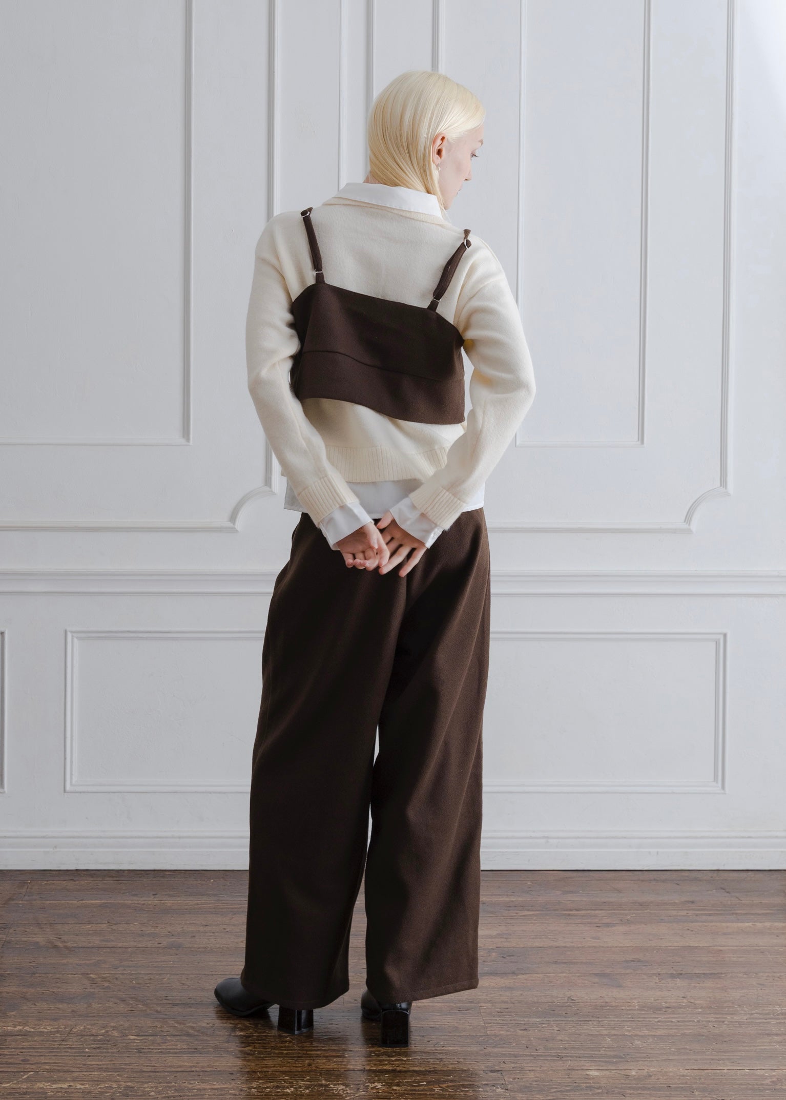 FAUX WOOL BUSTIER