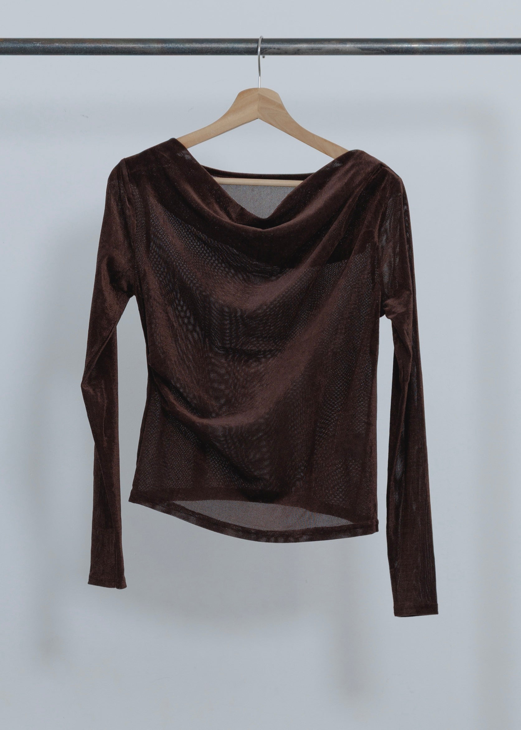 SHEER VELOUR DRAPE PULLOVER