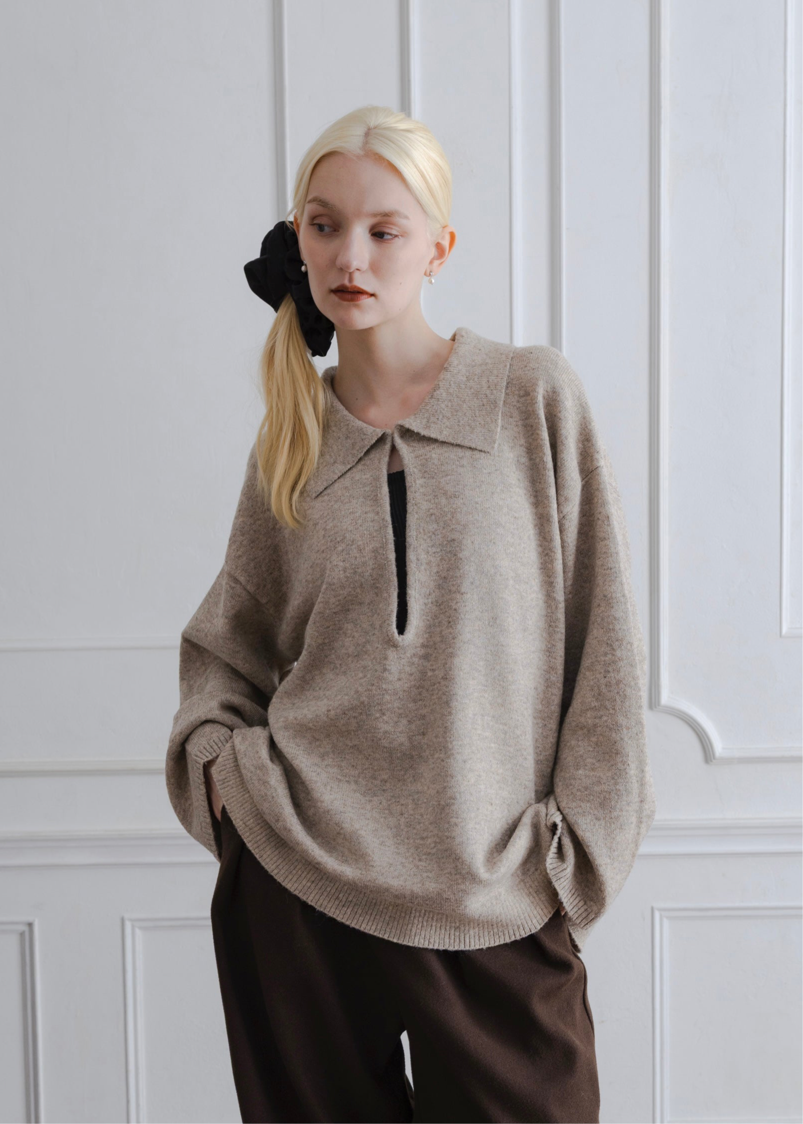 WOOL BLEND SKIPPER PULLOVER