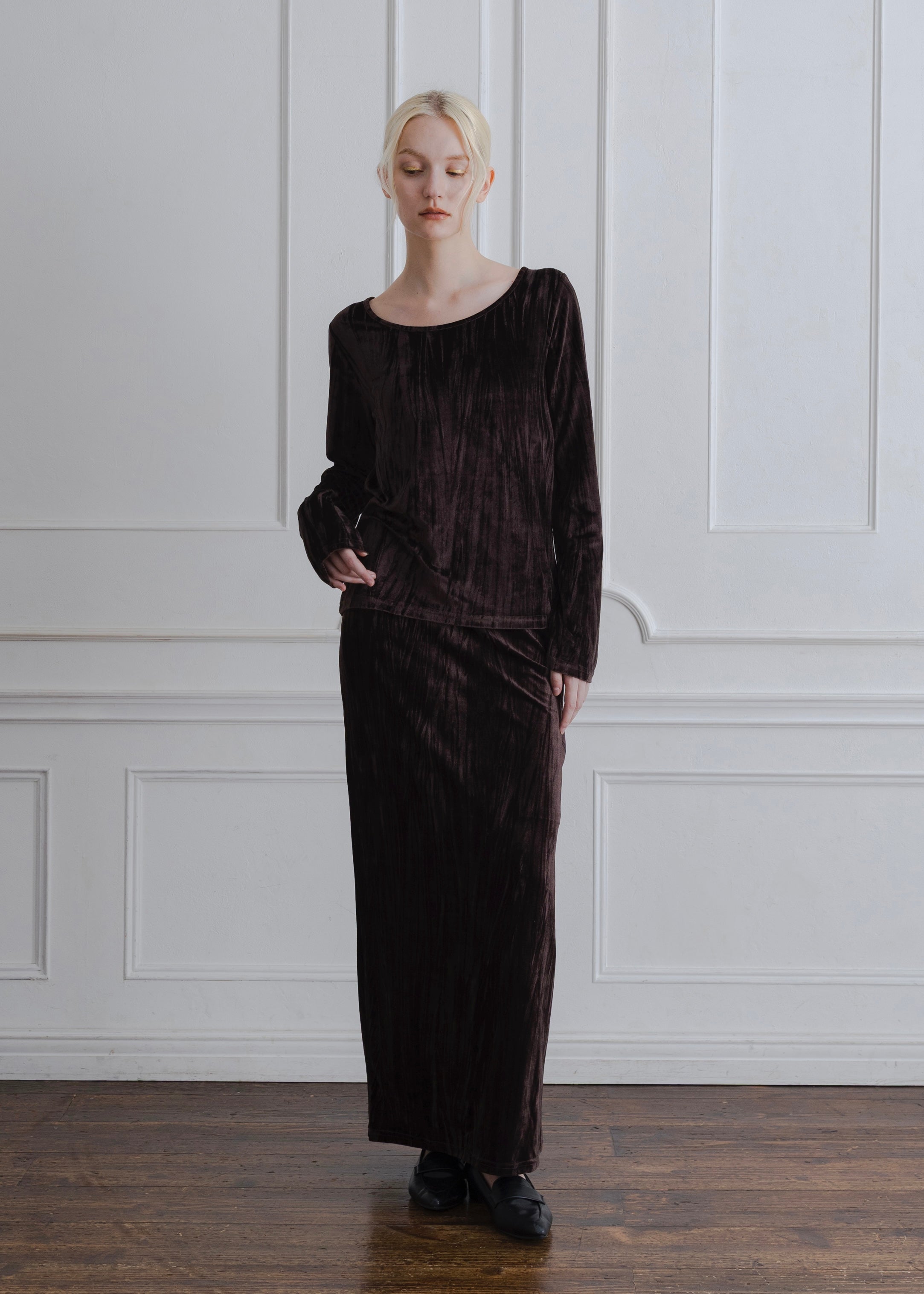 CRUSH VELOUR SKIRT