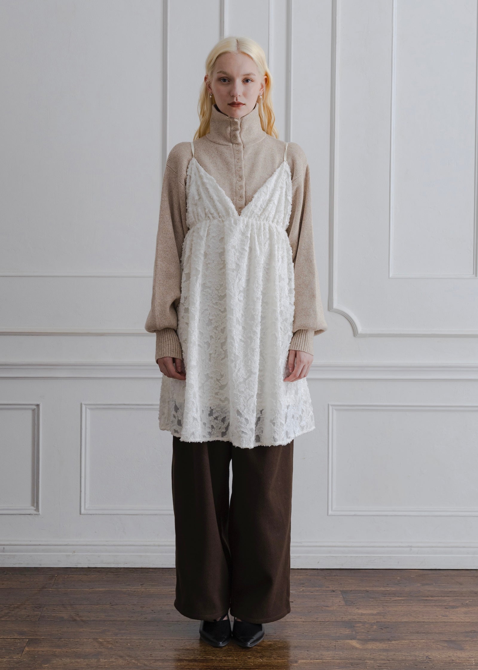 SHEER JACQUARD TUNIC CAMISOLE