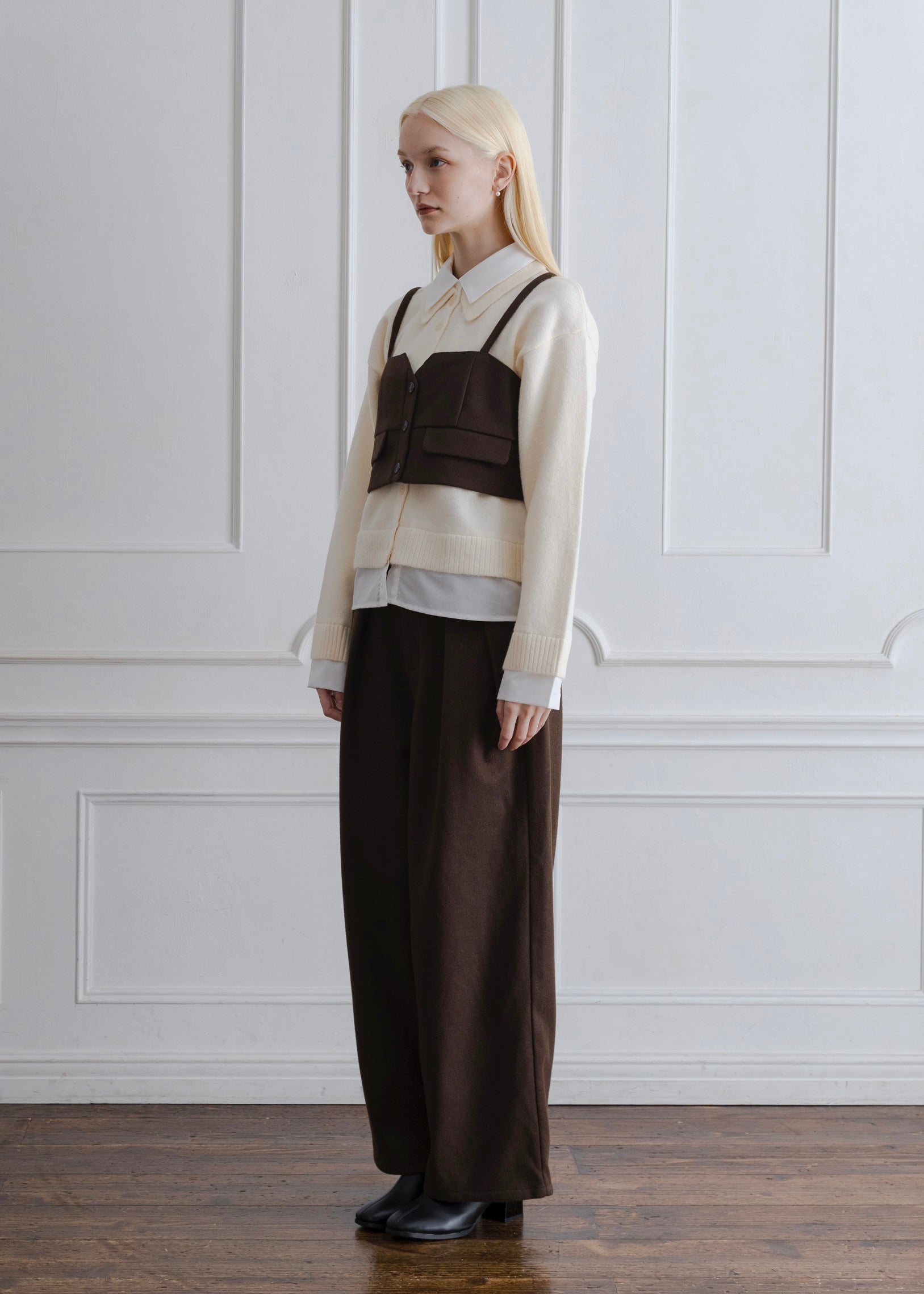 FAUX WOOL BUSTIER