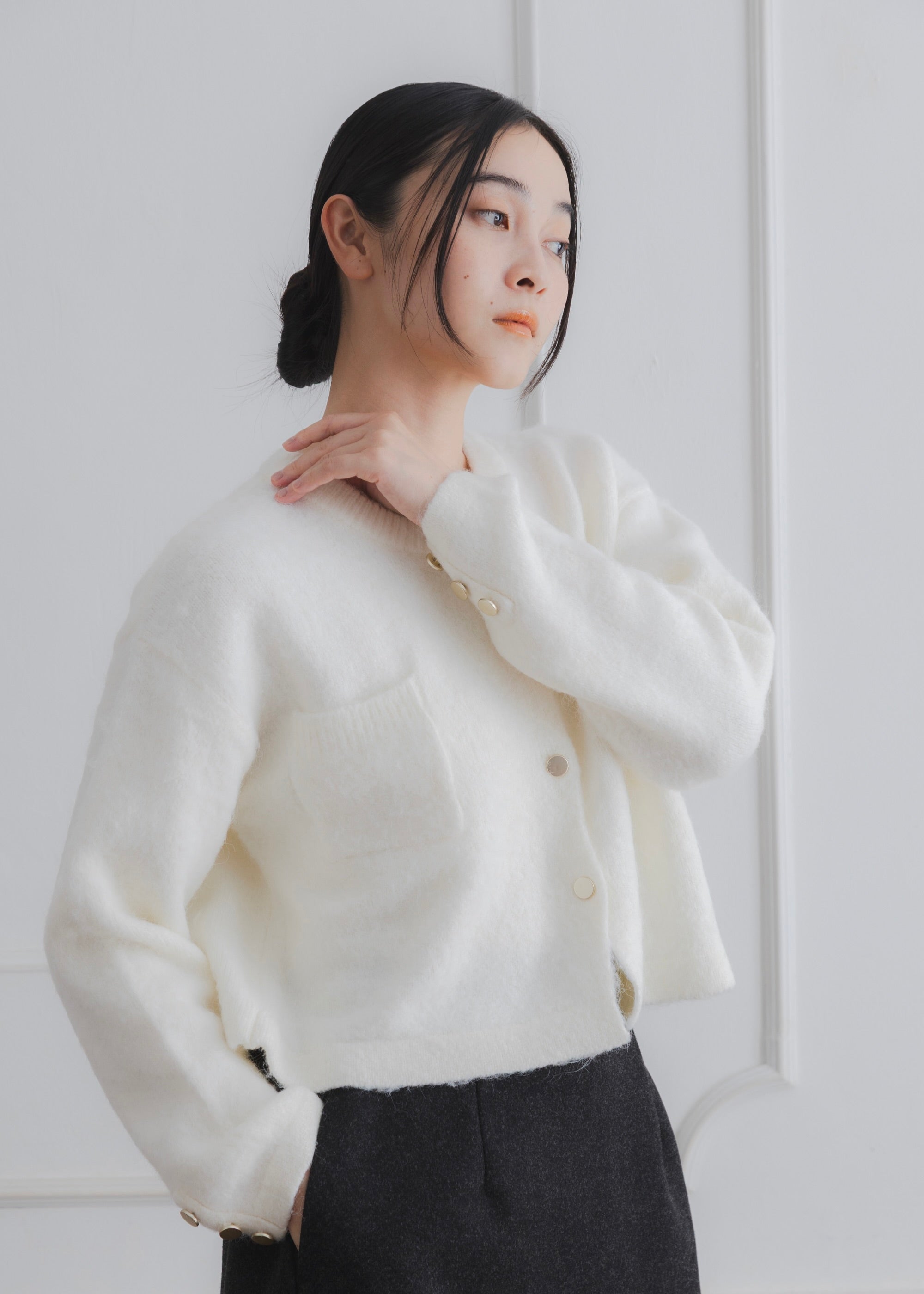 CROPPED SHAGGY CARDIGAN