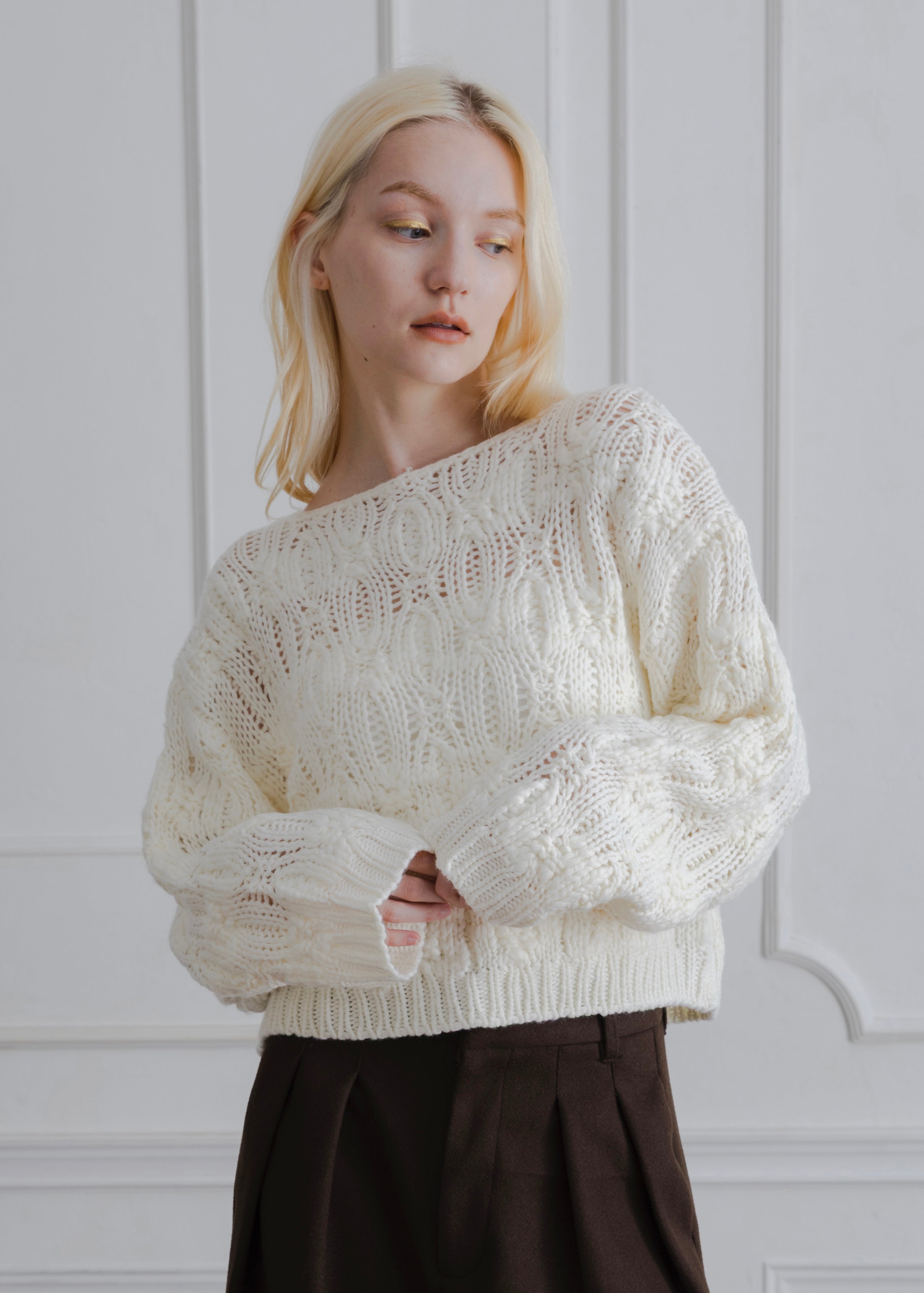 CROPPED KNIT PULLOVER