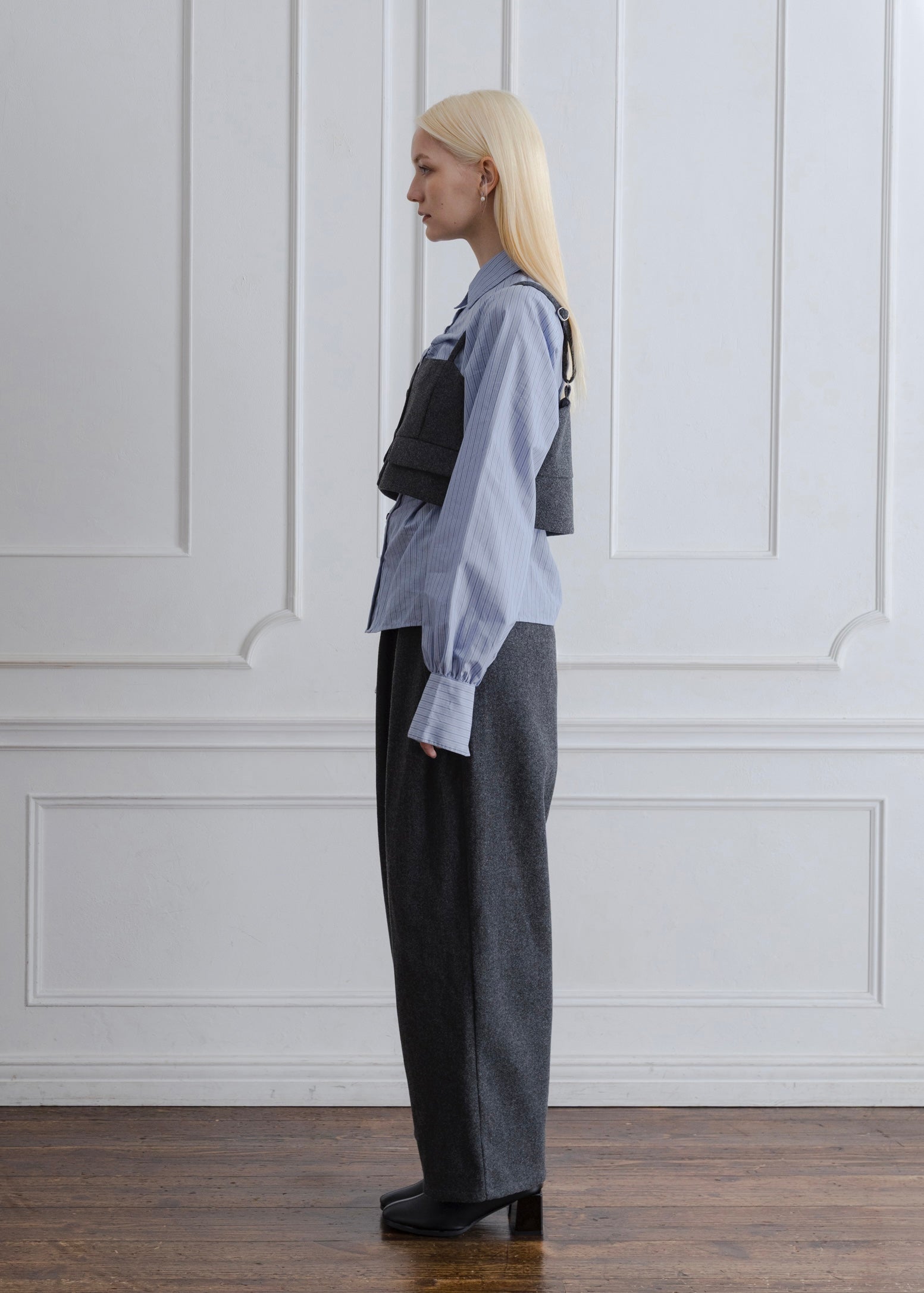 FAUX WOOL BUSTIER