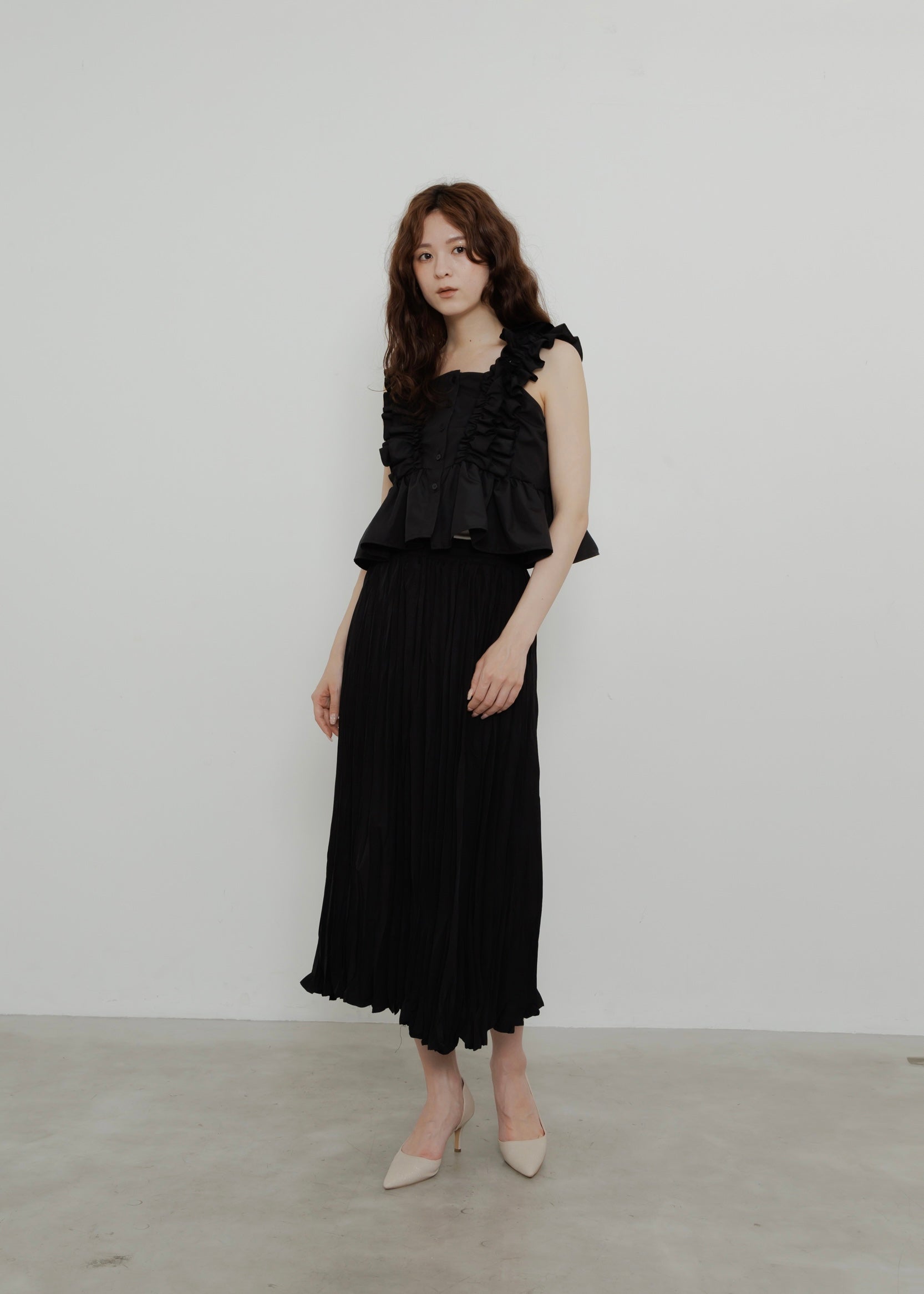 CRUSH PLEATS SKIRT