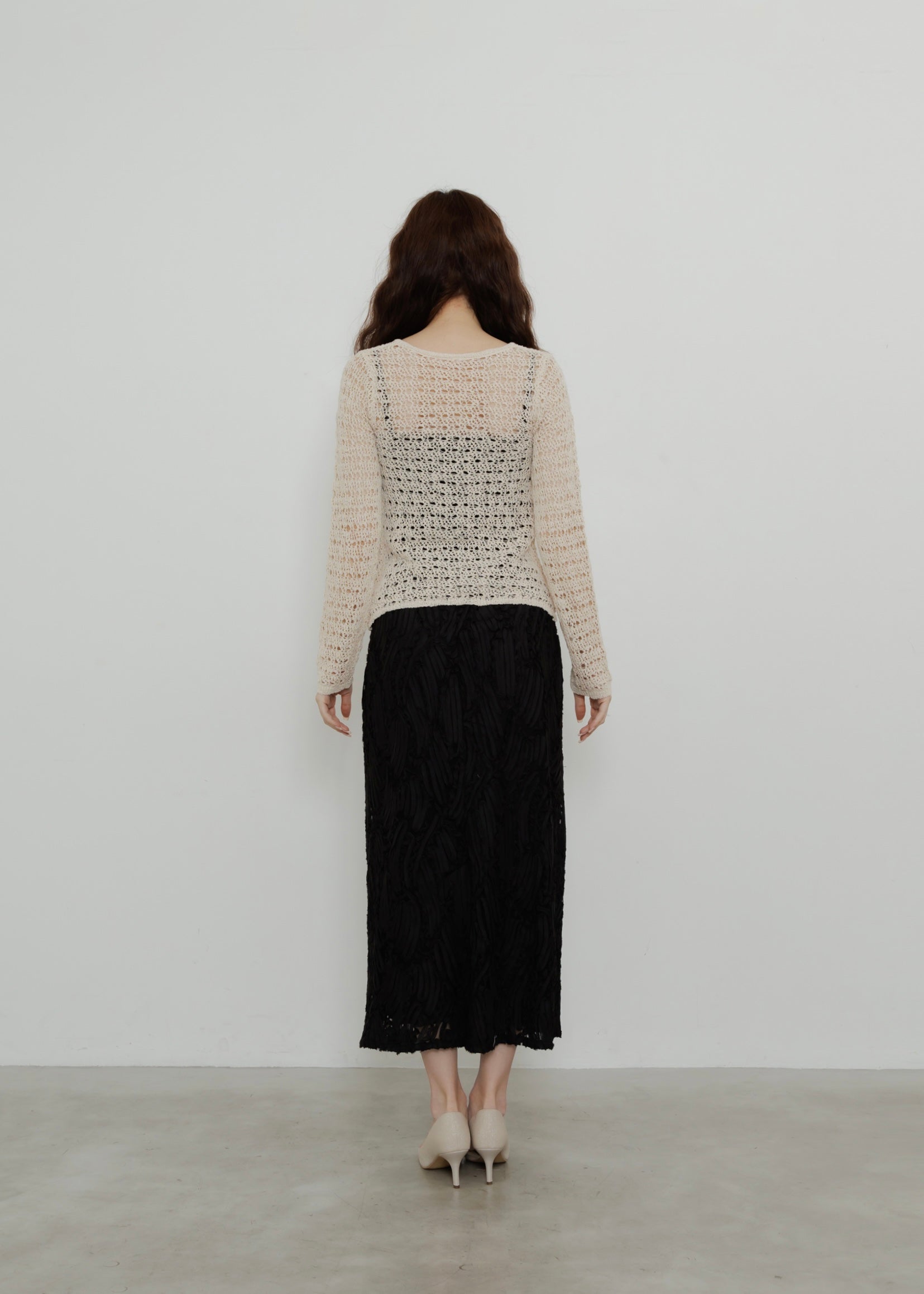 double mesh Cardigan pois beige 新品未使用 pois♡double mesh Cardigan【beige】 受注予約 double mesh Cardigan