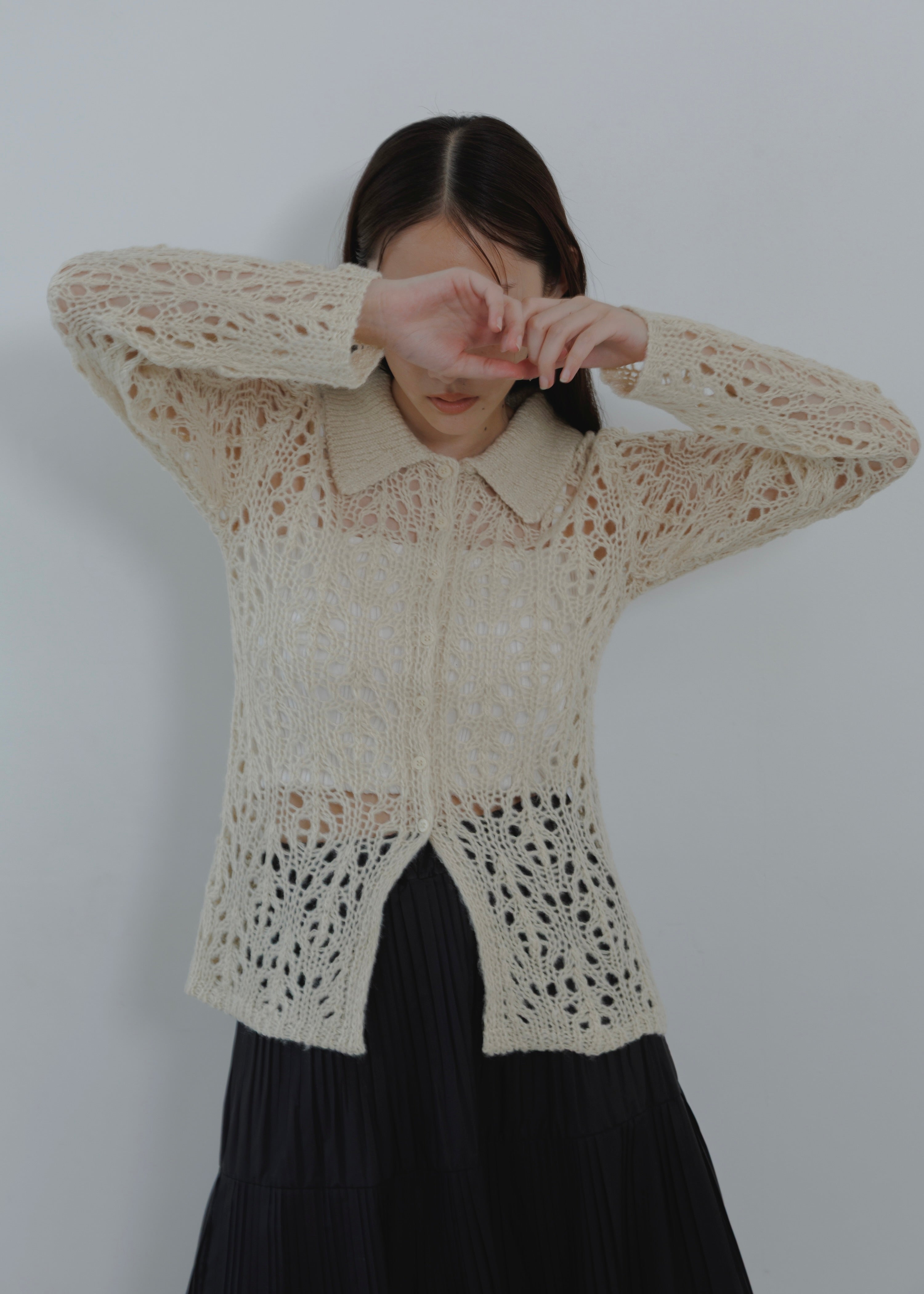OPENWORK MOHAIR CARDIGAN