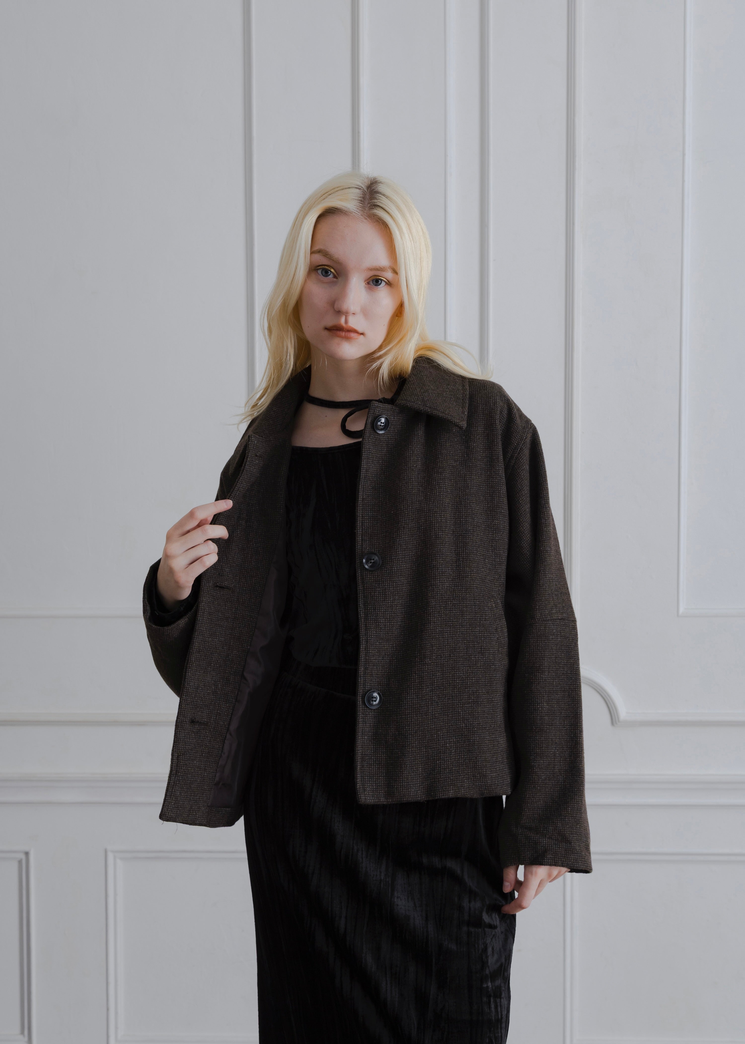 COCOON CHECK JACKET