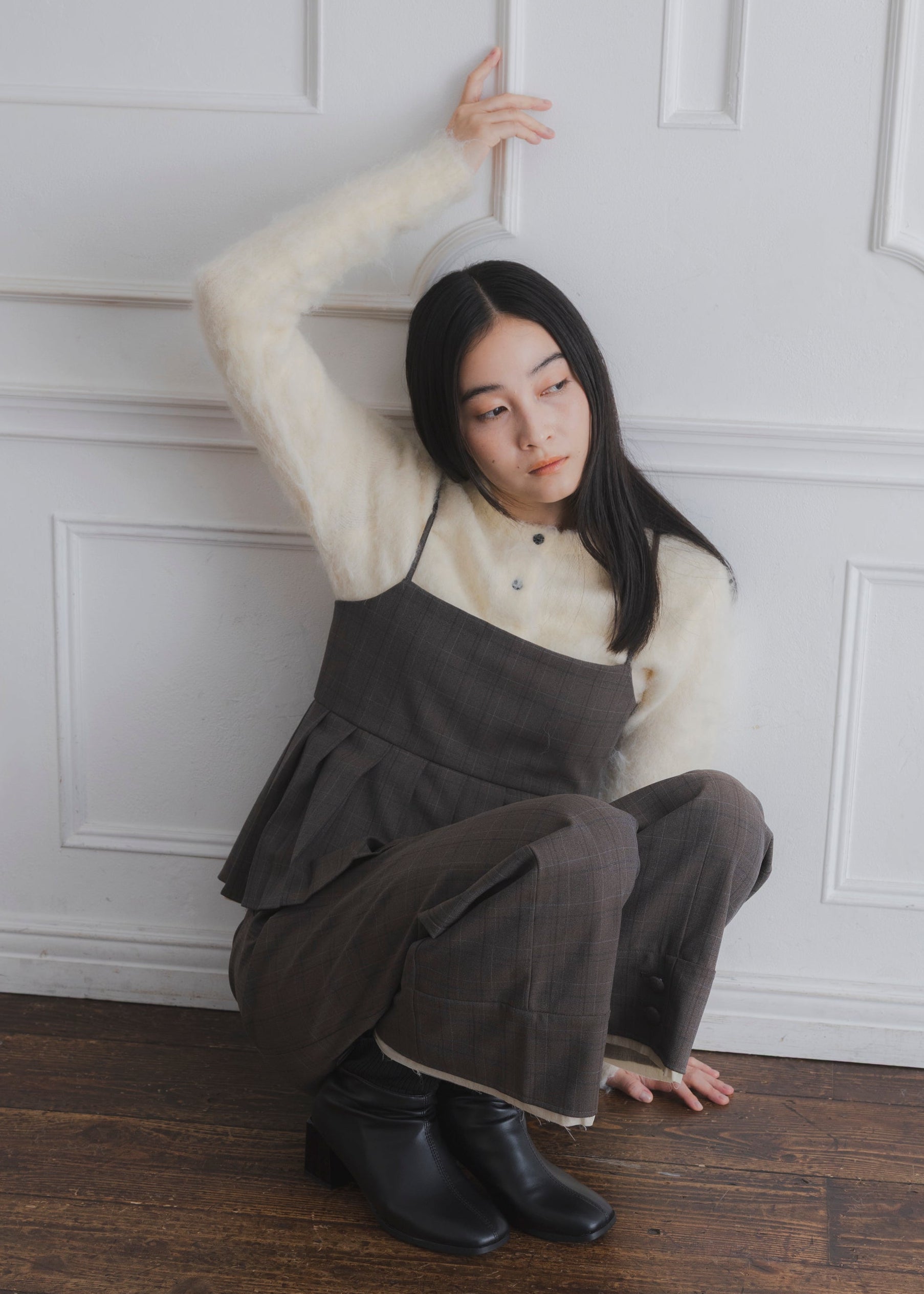 CHECK PLEATS CAMISOLE