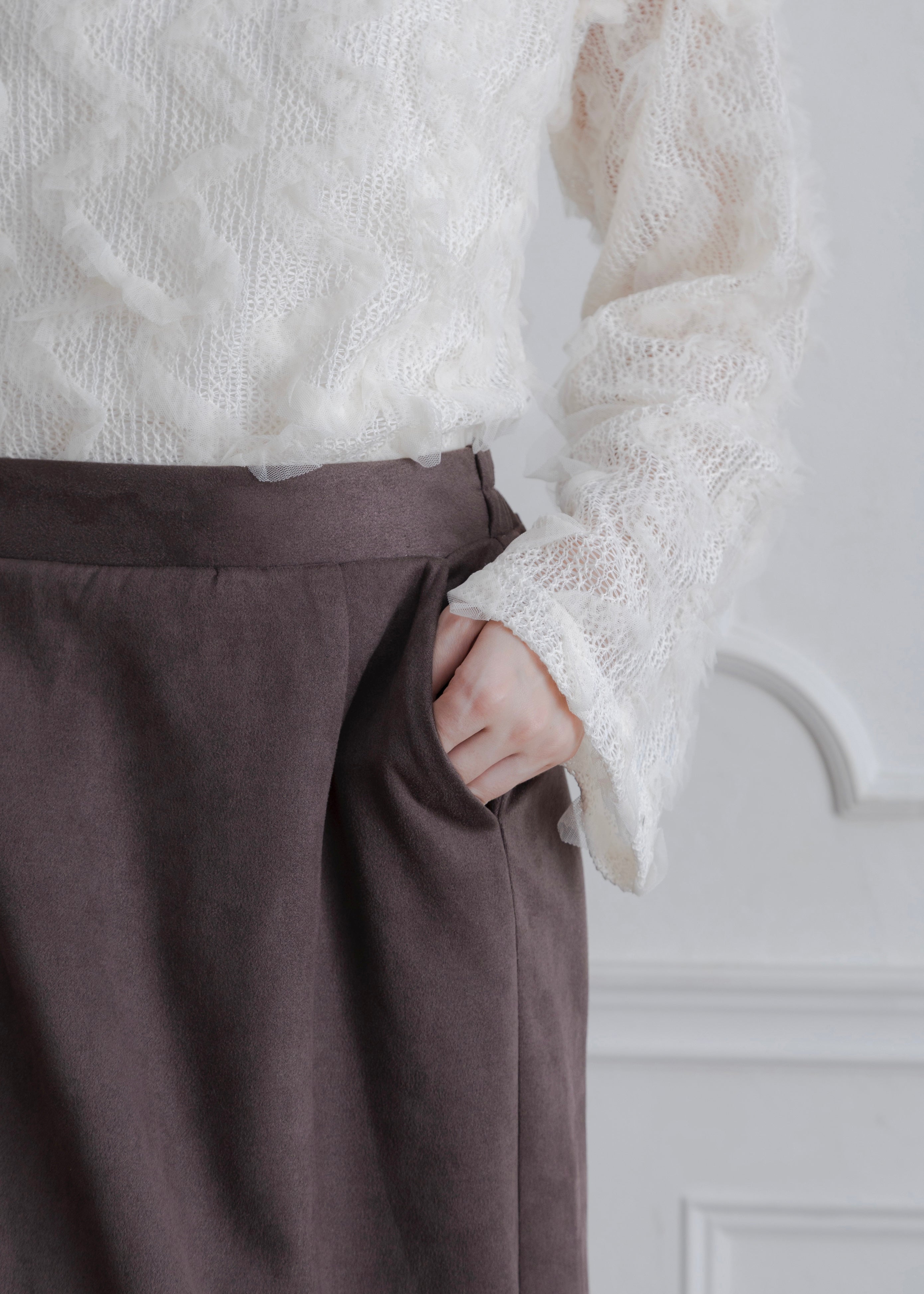 FAUX SUEDE SKIRT