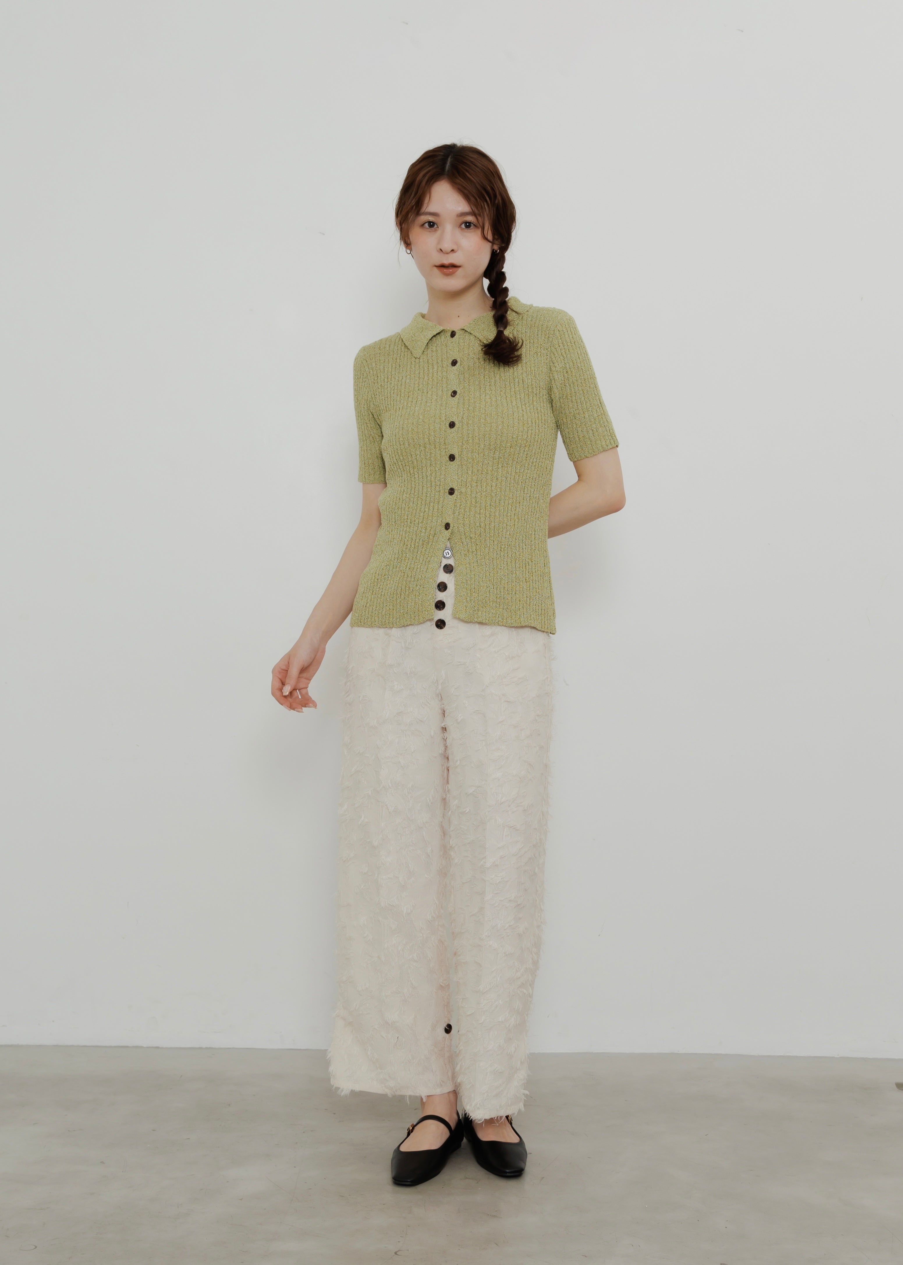MIX KNIT POLO CARDIGAN
