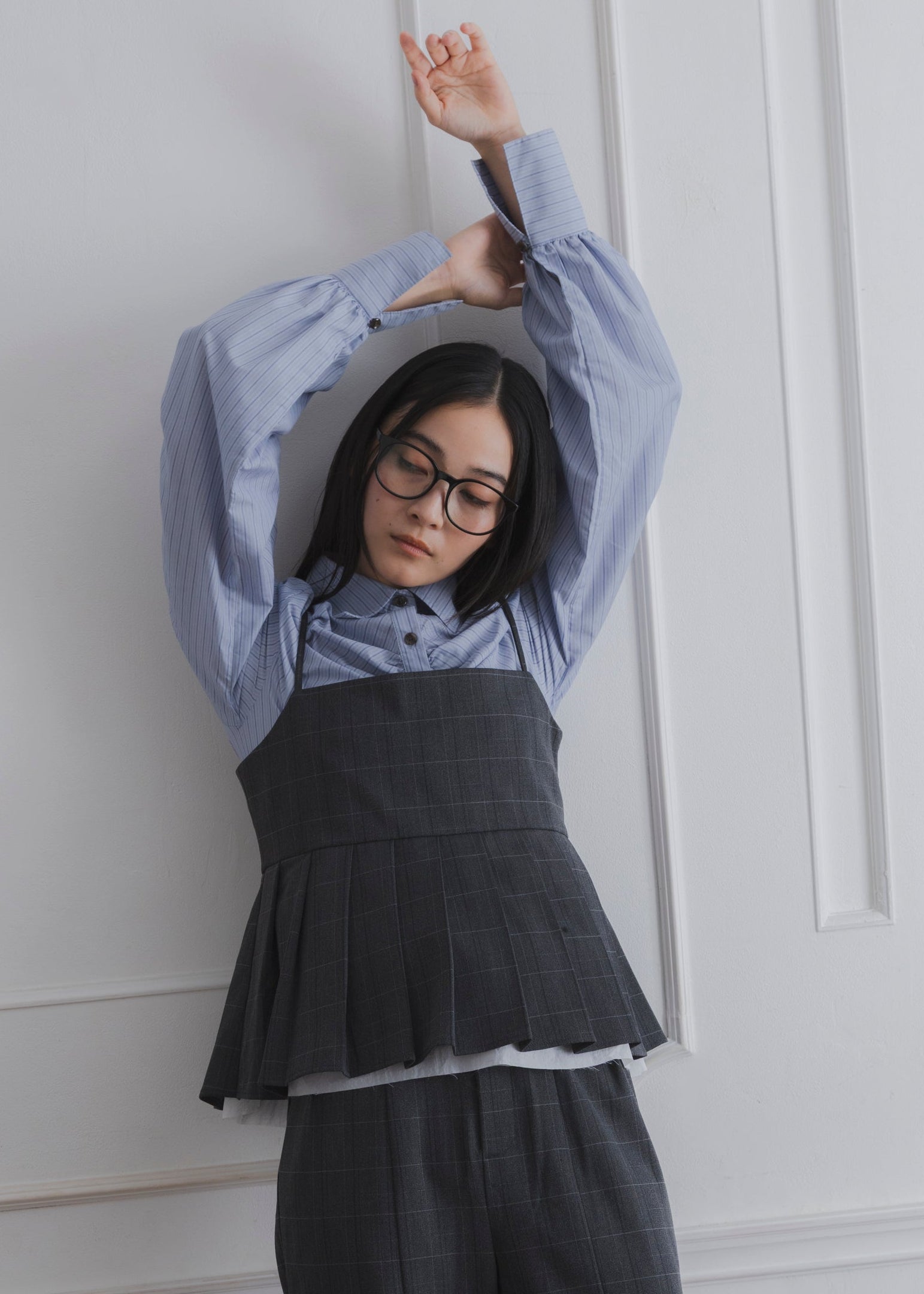 CHECK PLEATS CAMISOLE