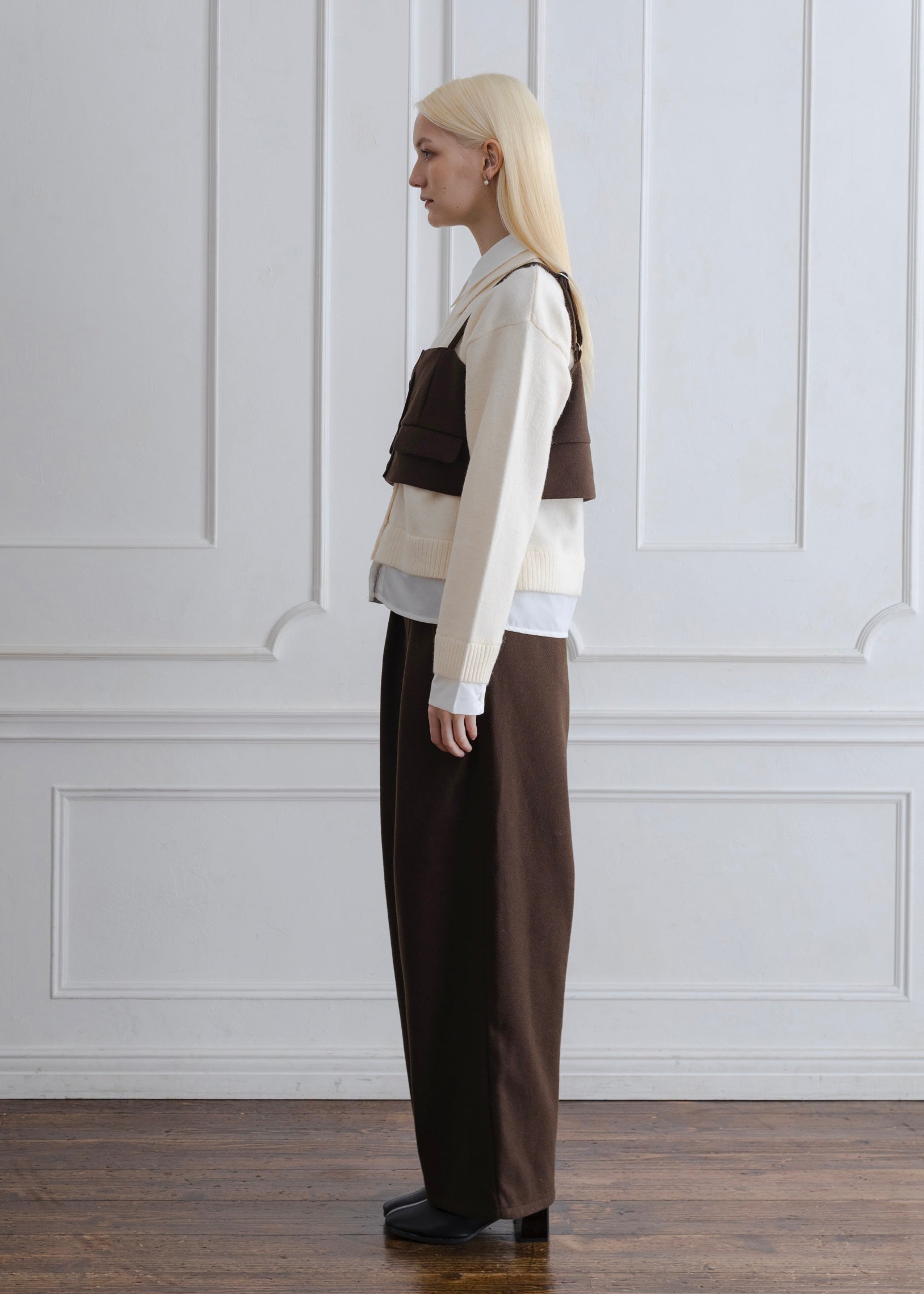 FAUX WOOL BUSTIER