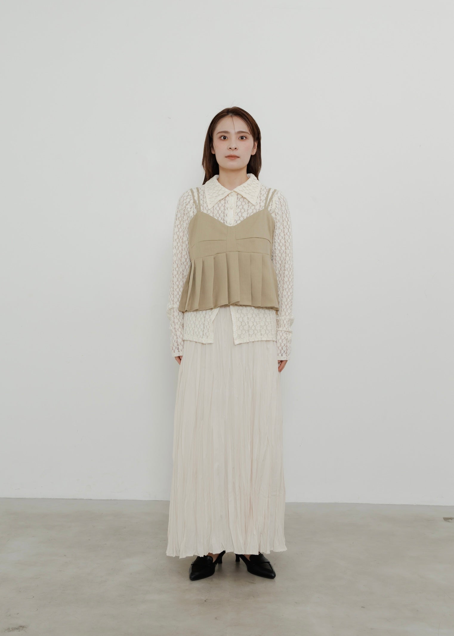 CRUSH PLEATS SKIRT
