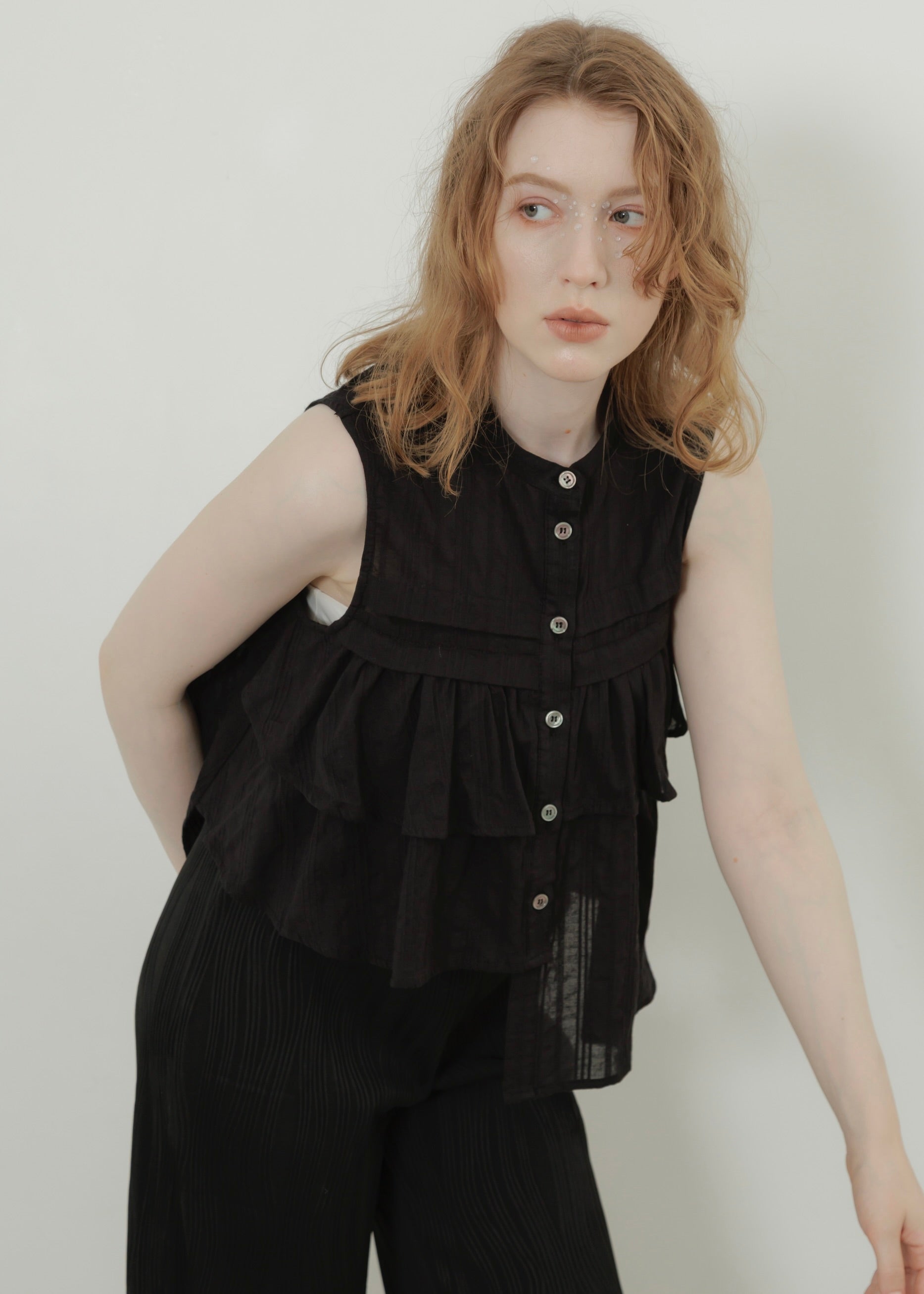 SHEER STRIPE BLOUSE
