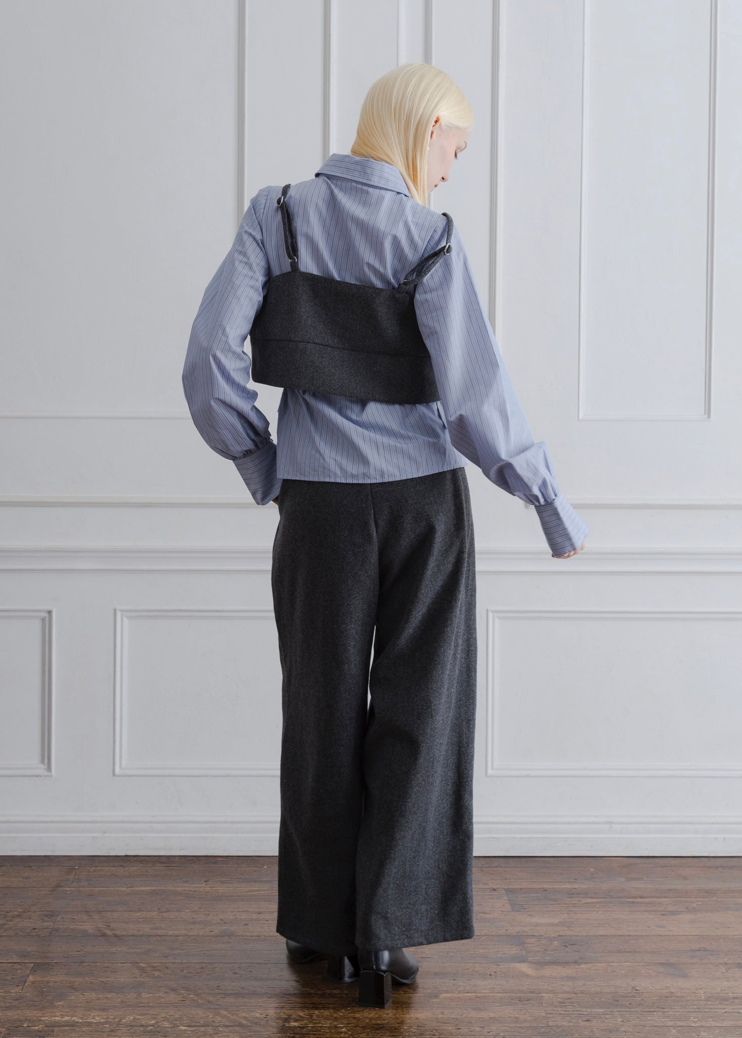 FAUX WOOL BUSTIER