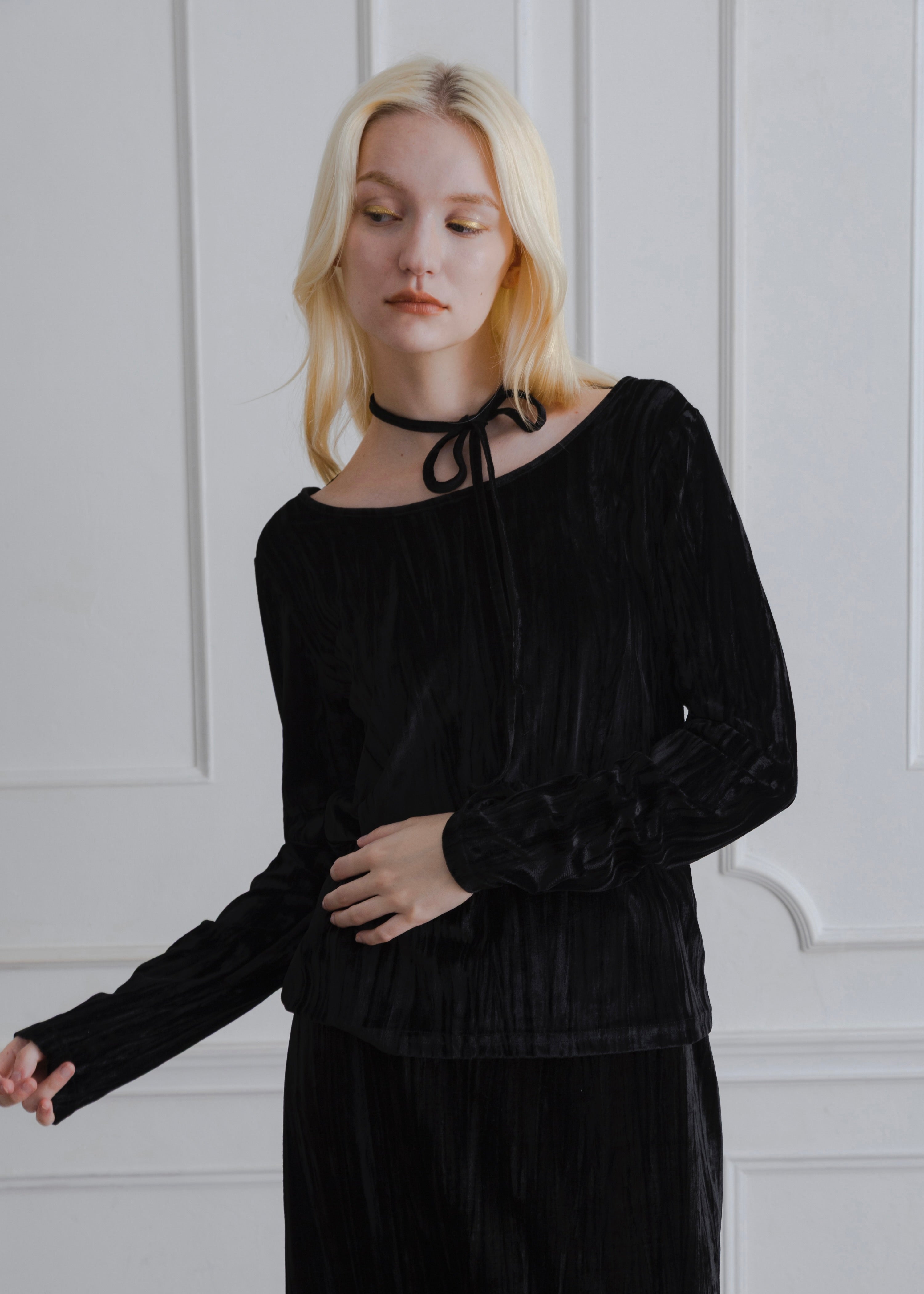 2WAY CRUSH VELOUR TOP