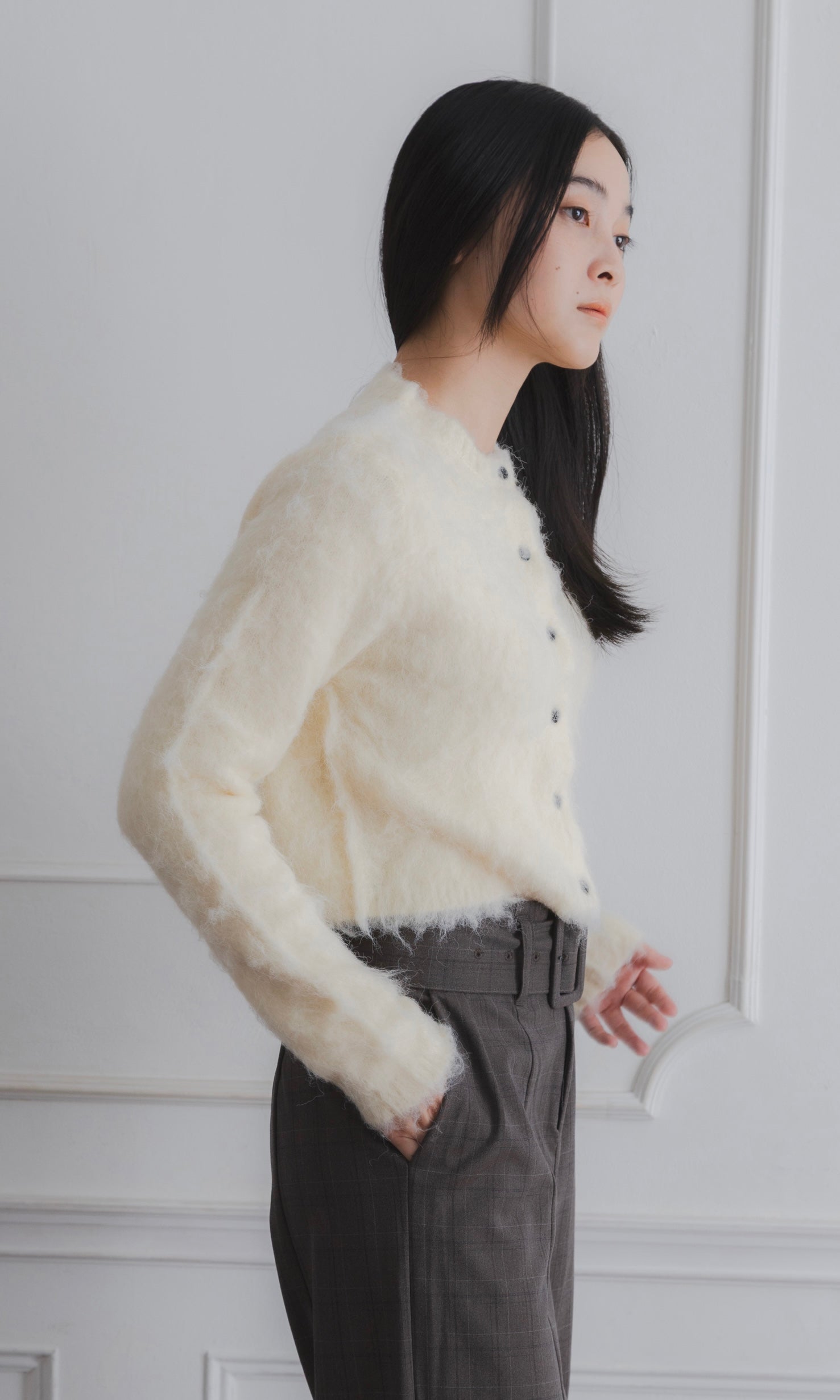 MOHAIR TOUCH CROPPED CARDIGAN