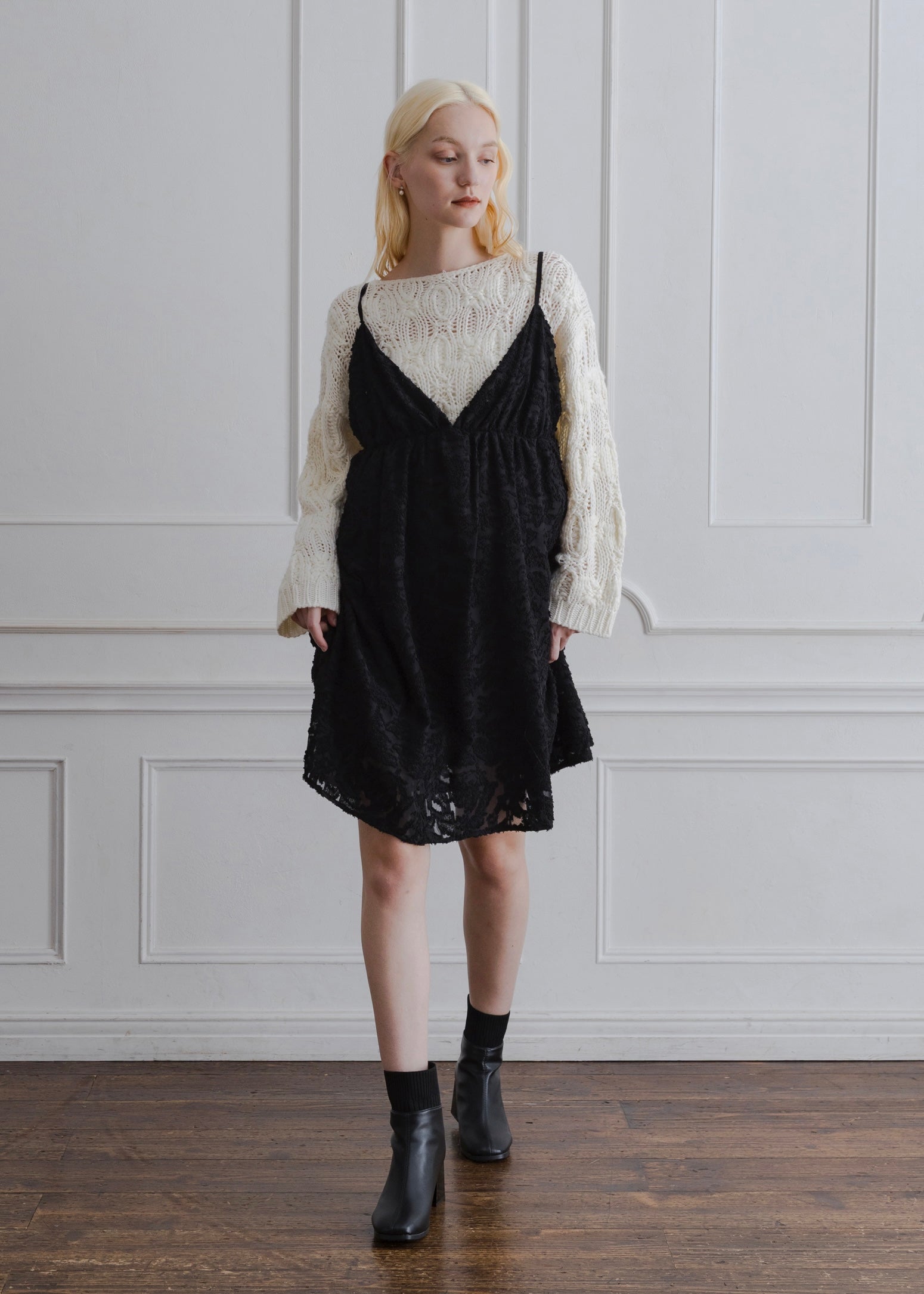 SHEER JACQUARD TUNIC CAMISOLE