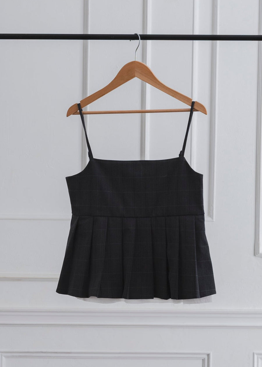 CHECK PLEATS CAMISOLE