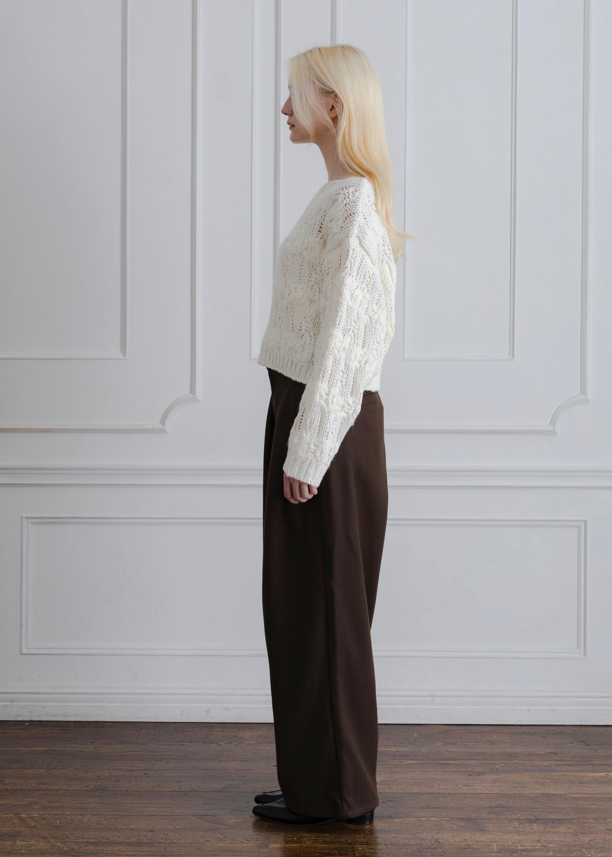 CROPPED KNIT PULLOVER