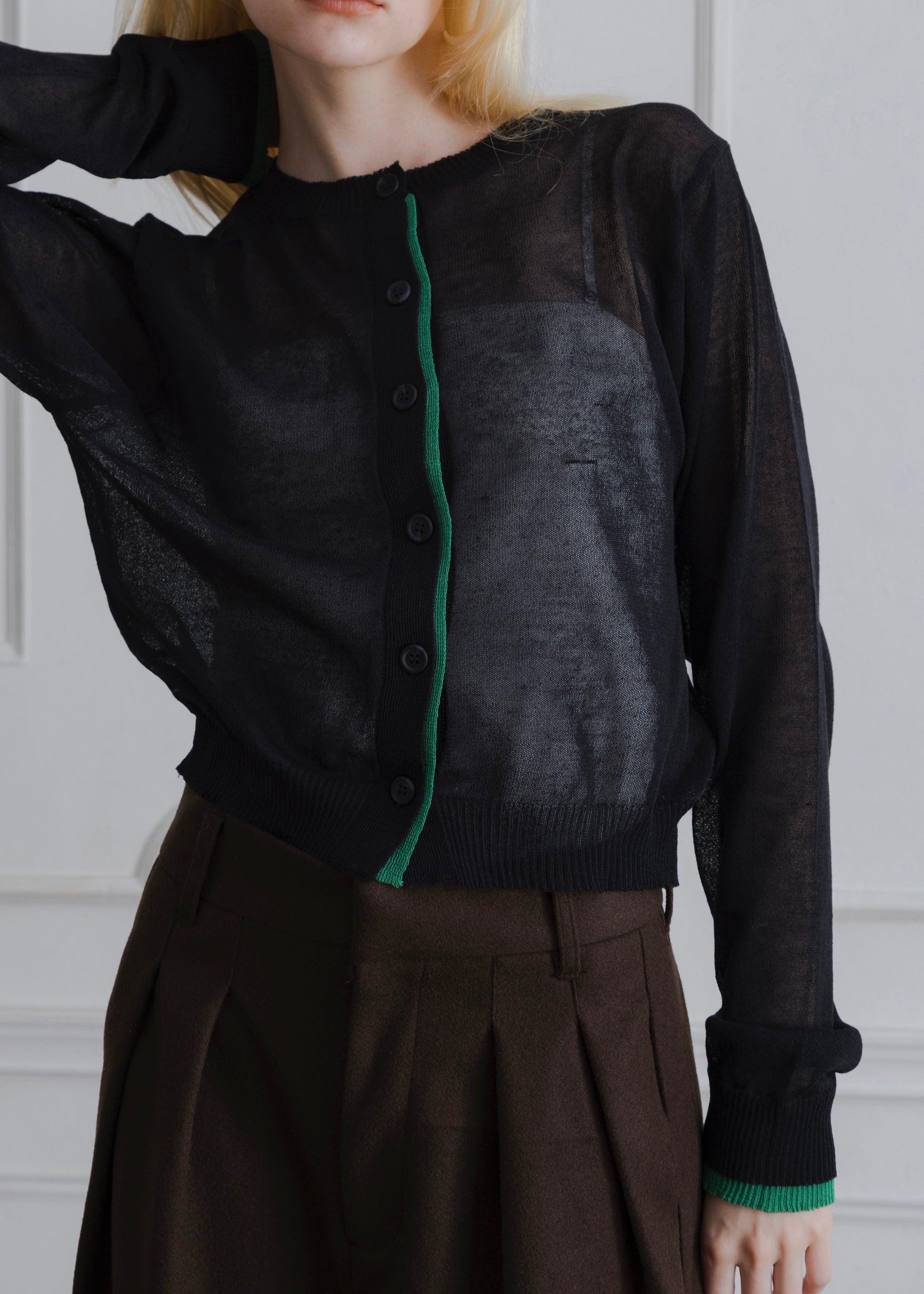 SHEER KNIT CARDIGAN