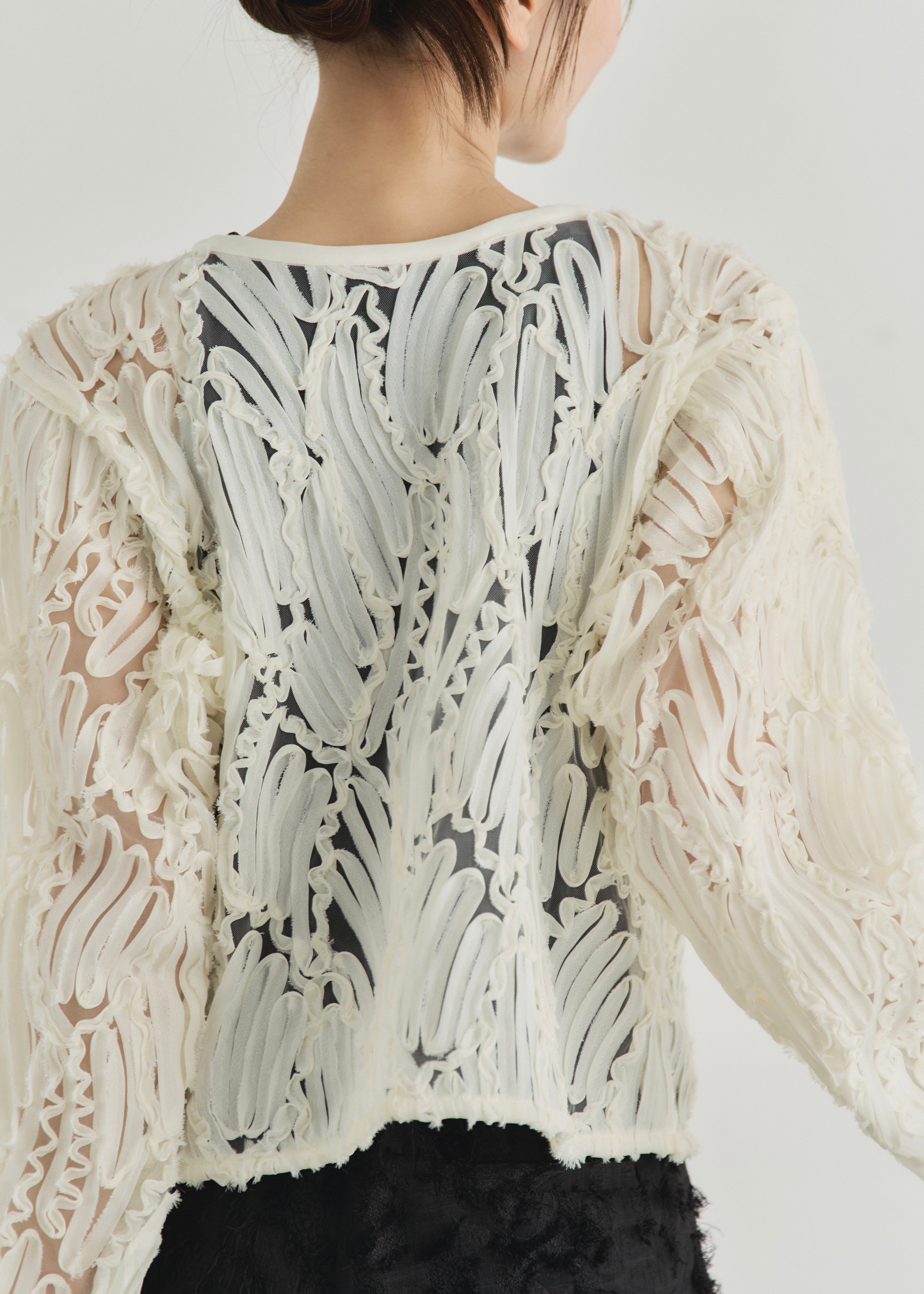 EMBROIDRED TULLE CARDIGAN