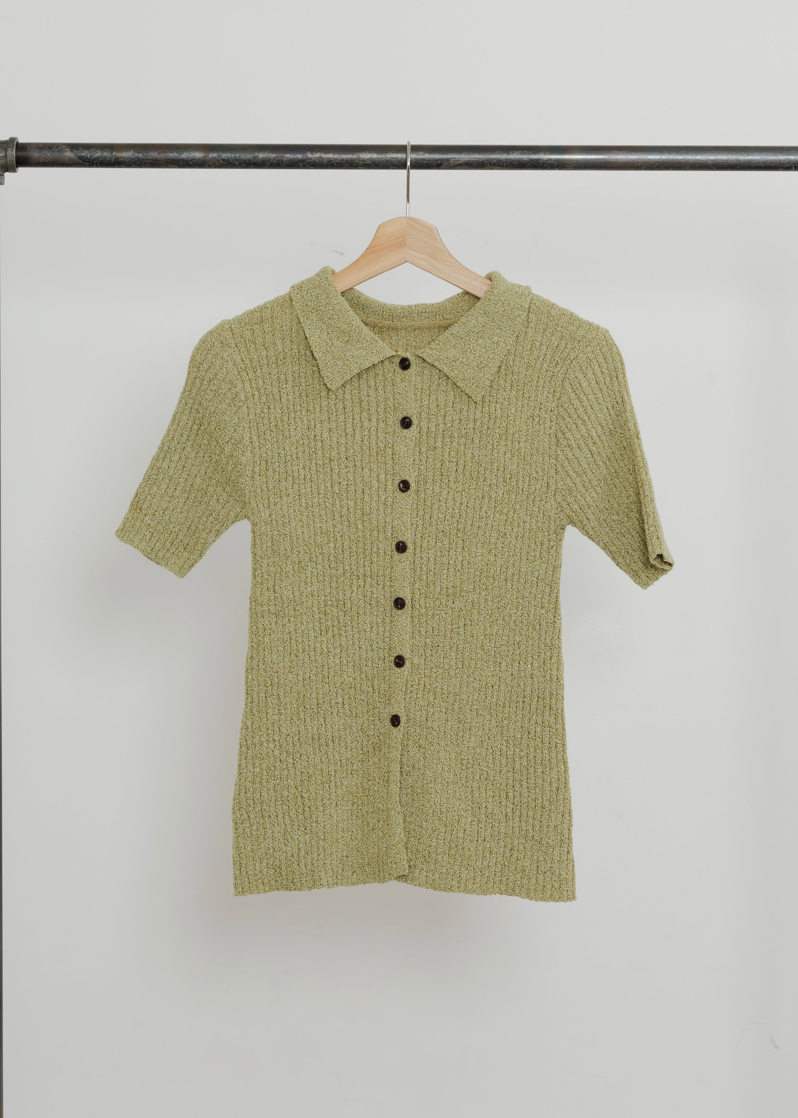MIX KNIT POLO CARDIGAN