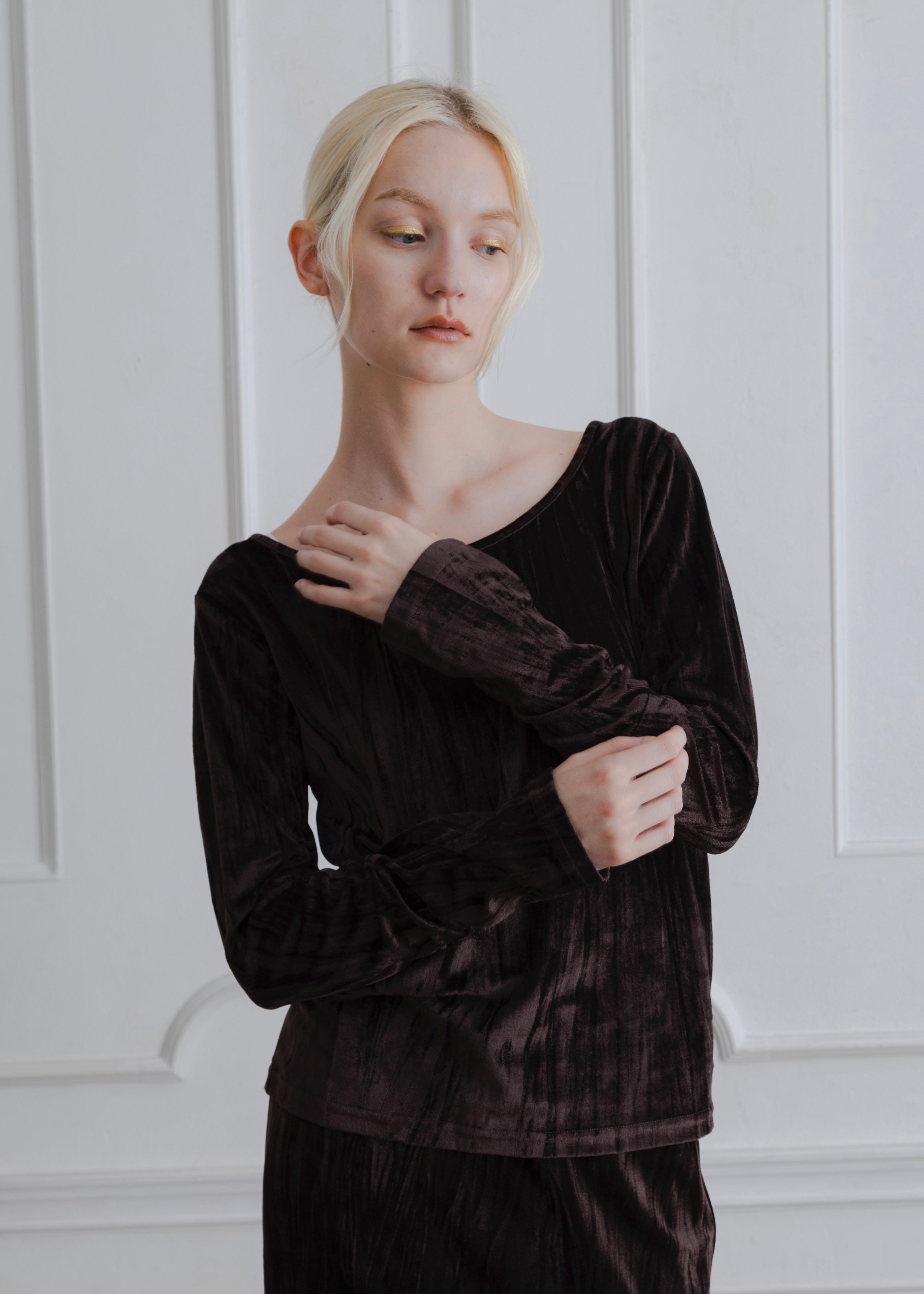 2WAY CRUSH VELOUR TOP