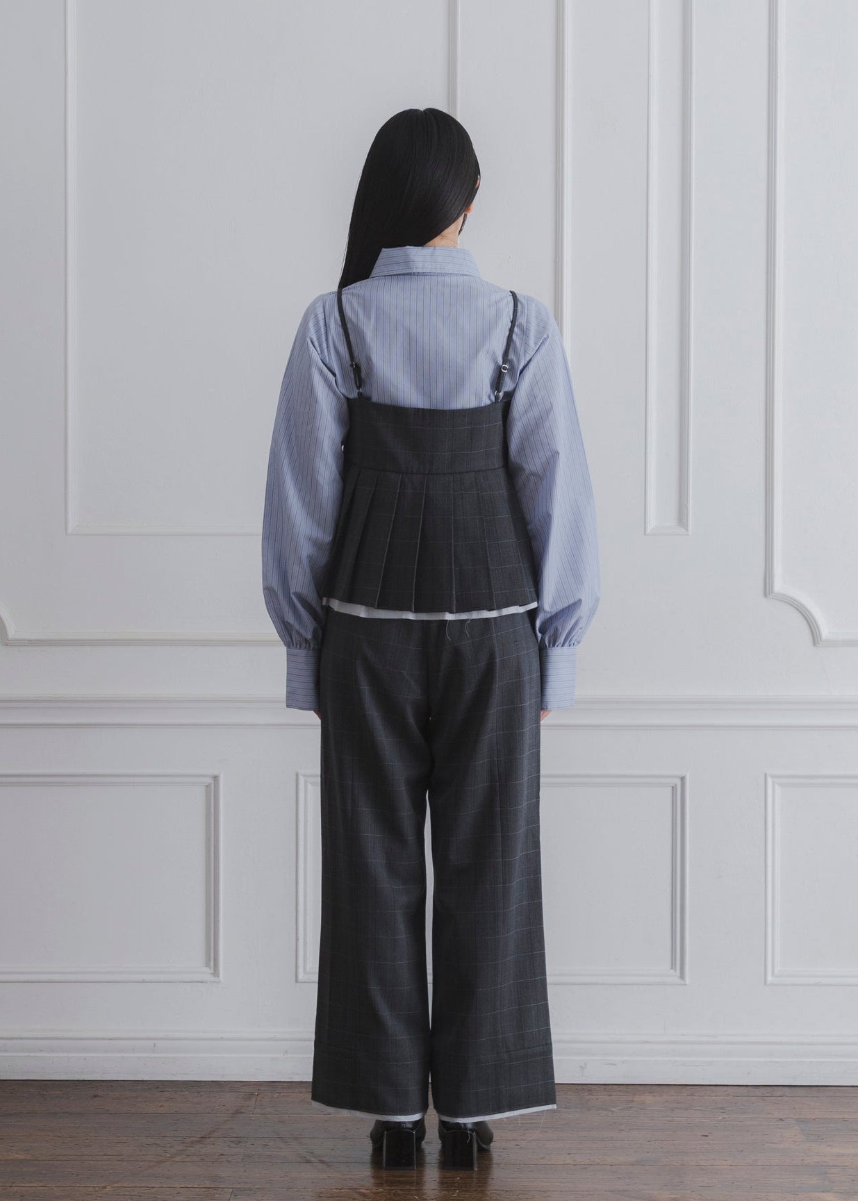 CHECK PLEATS CAMISOLE