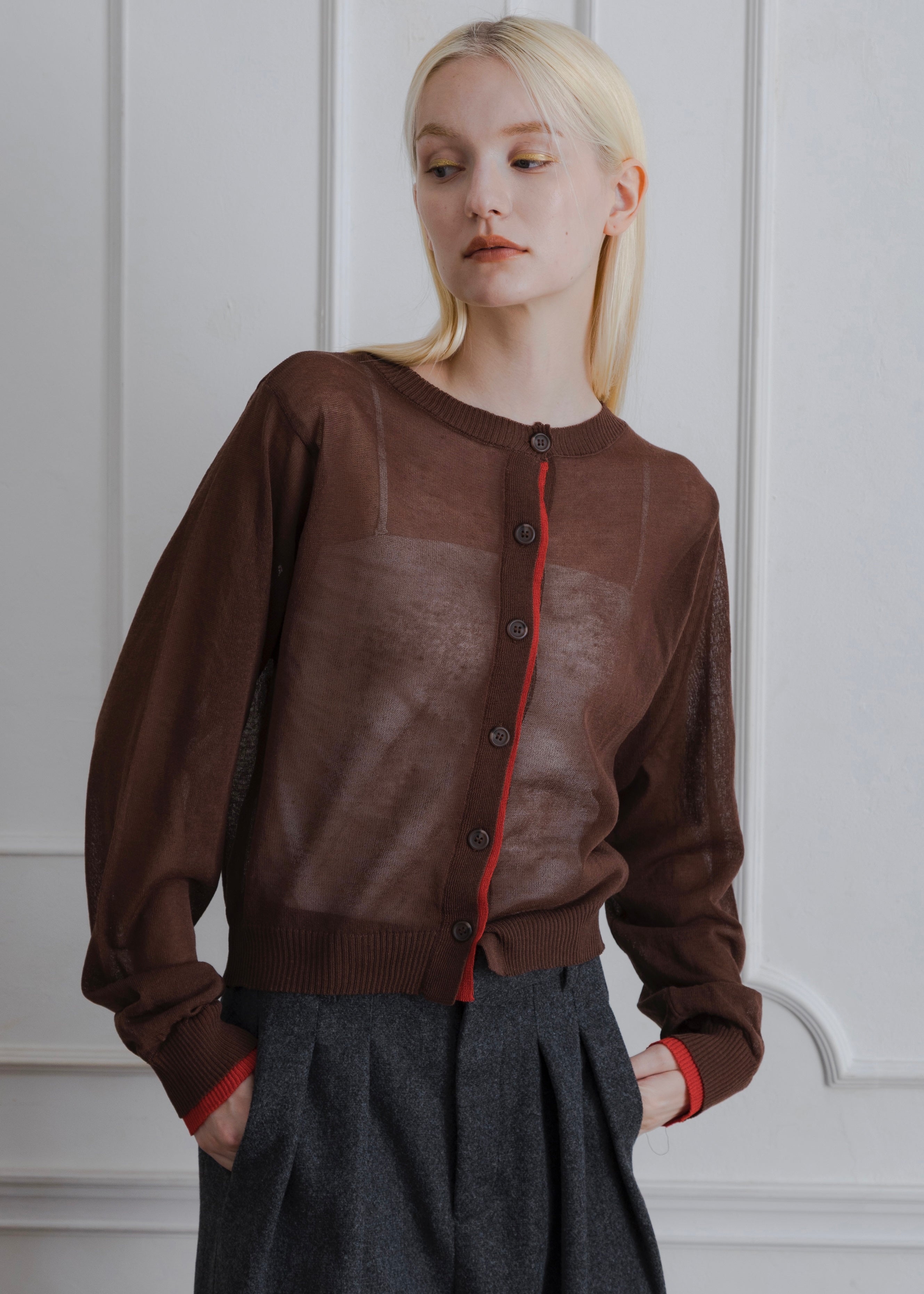SHEER KNIT CARDIGAN