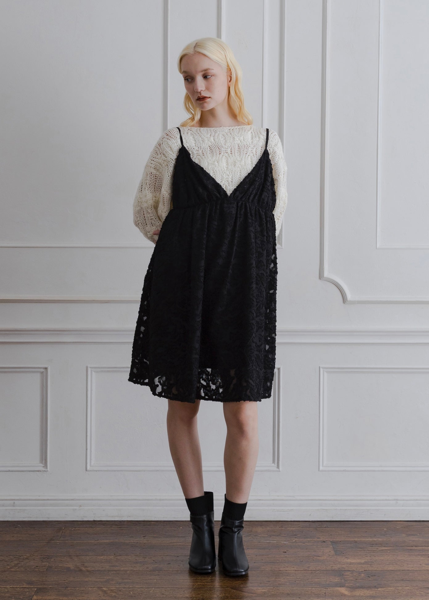 SHEER JACQUARD TUNIC CAMISOLE