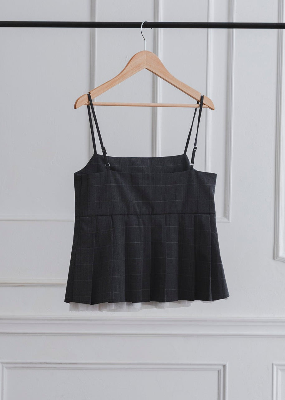 CHECK PLEATS CAMISOLE