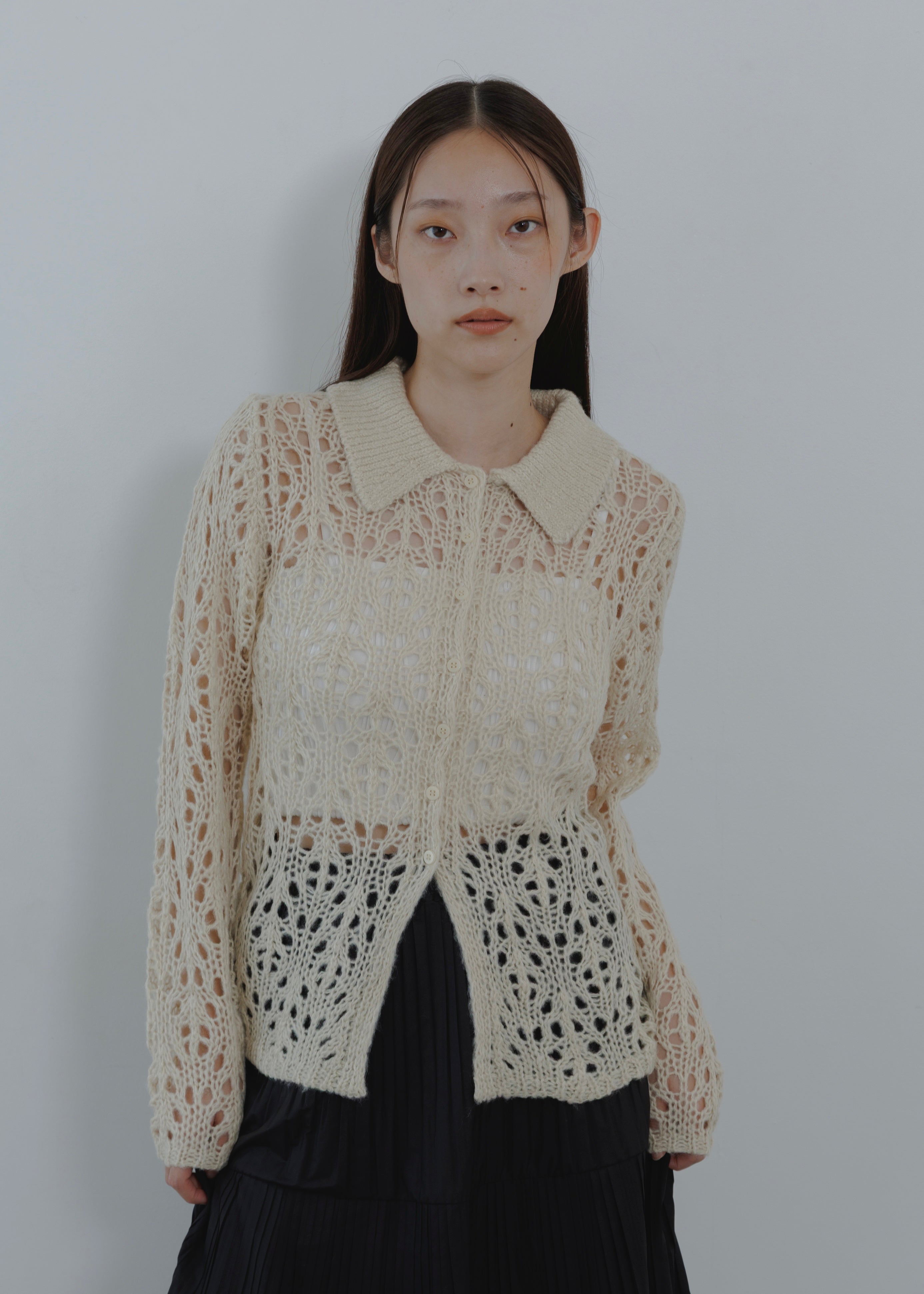 OPENWORK MOHAIR CARDIGAN