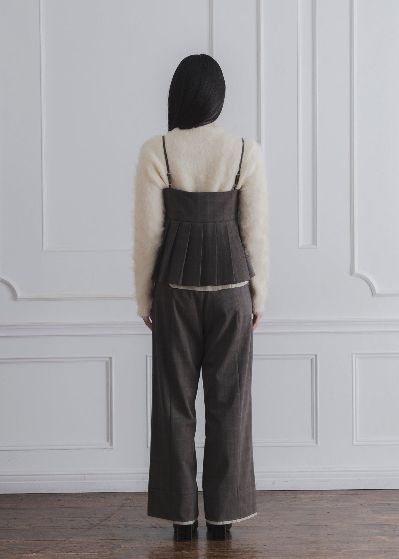 CHECK PLEATS CAMISOLE